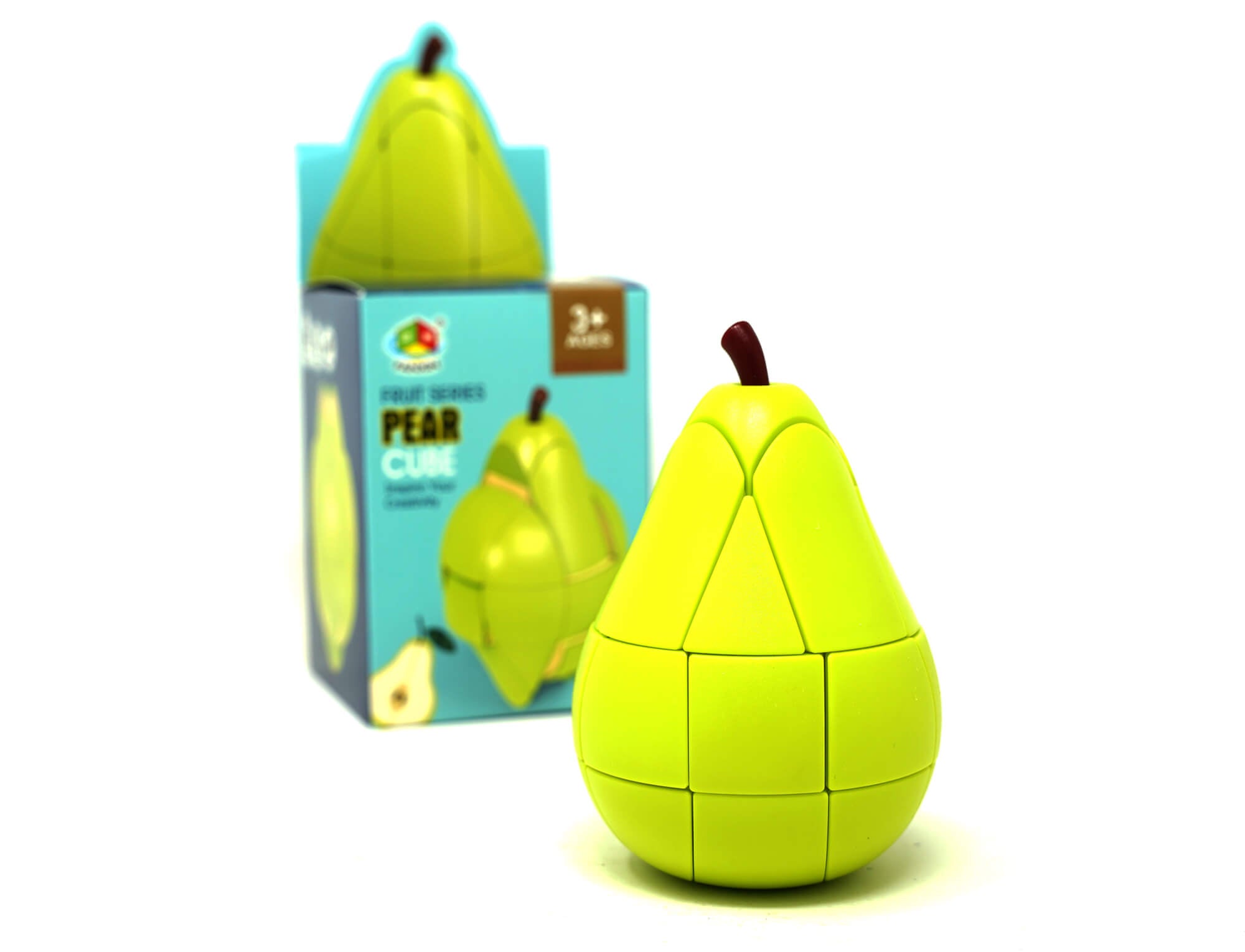 Cubo mágico Pera Fanxin desmontado ou em perspectiva diferente mostrando os lados coloridos
