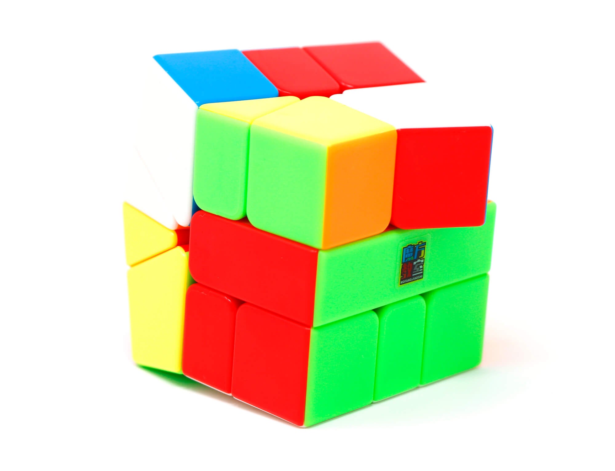 Square-1 MoYu Meilong stickerless — vista frontal com peças coloridas