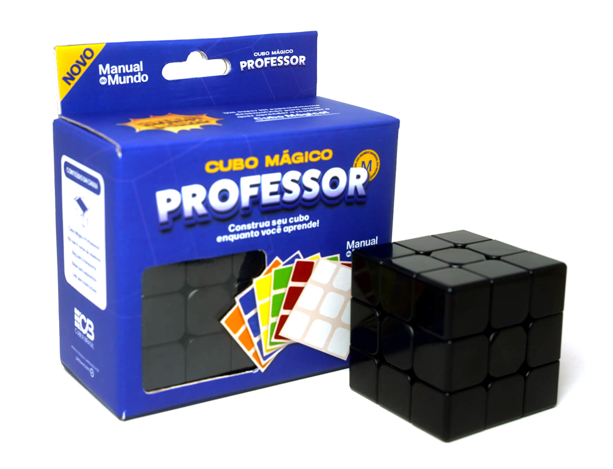 Cubo Mágico Professor Manual do Mundo — embalagem frontal com identidade visual da collab