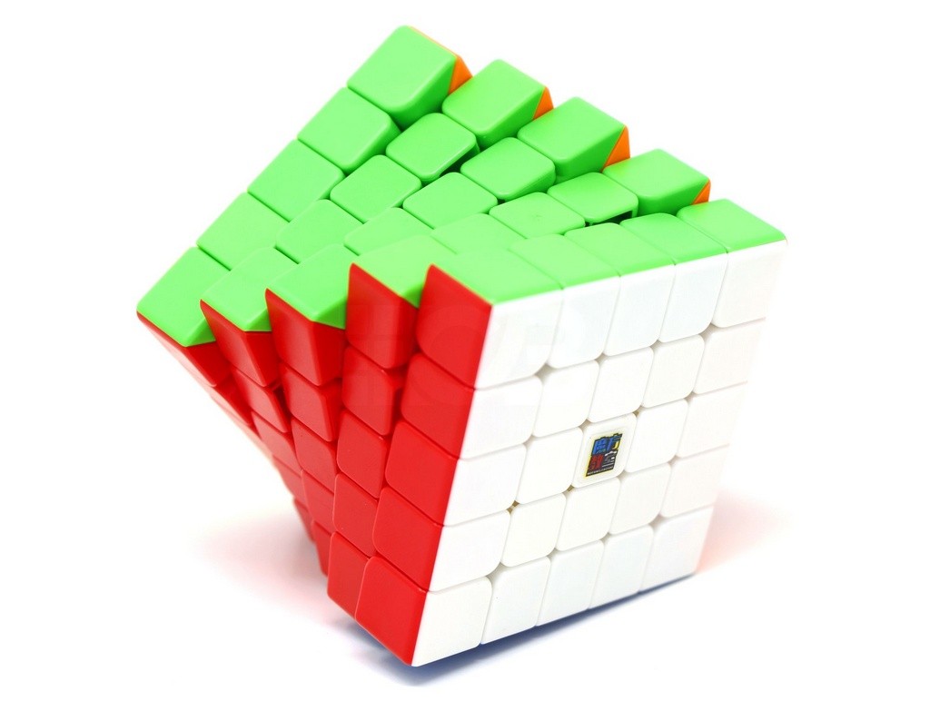 Cubo Mágico 5x5 MoYu Meilong Magnético Stickerless — vista frontal com peças coloridas