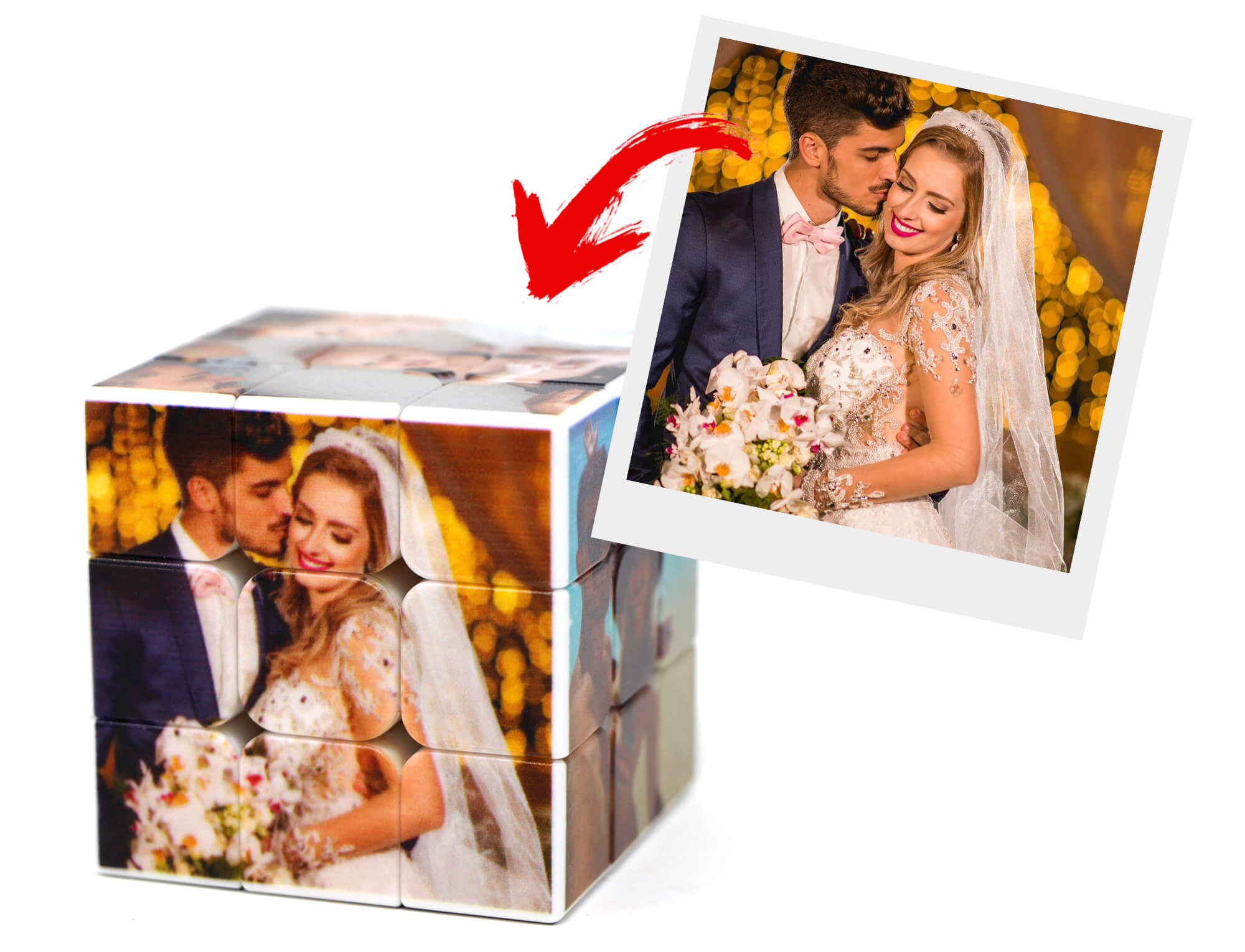 Cubo Mágico 3x3 personalizado com impressão UV de foto colorida em todas as seis faces