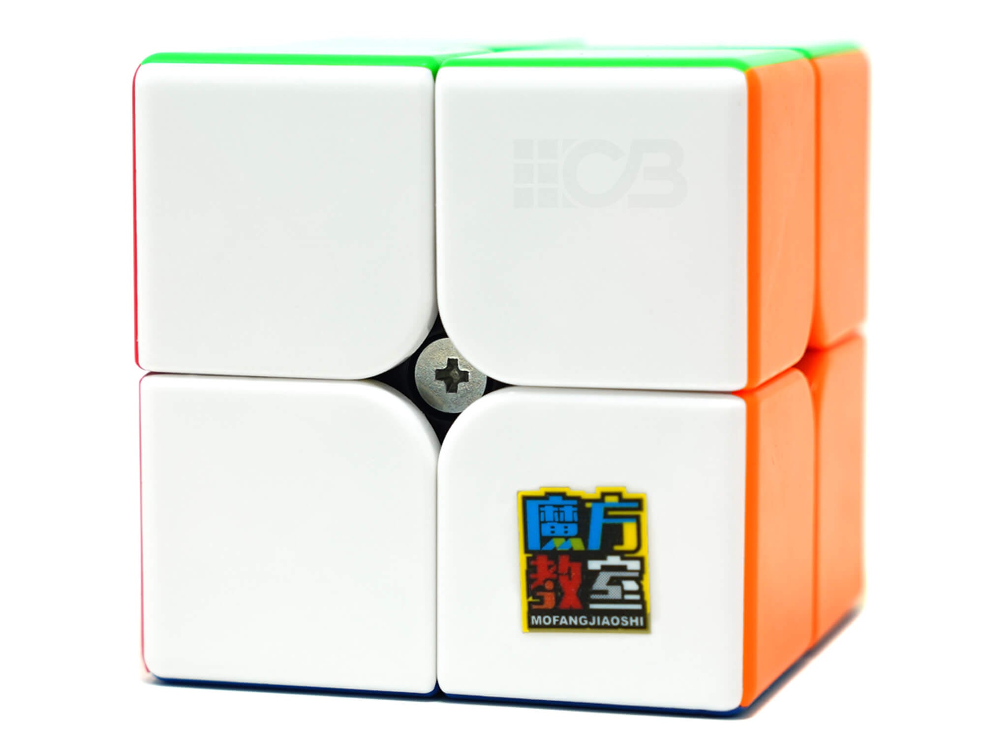 Cubo Mágico 2x2 Meilong Magnético MoYu — detalhe do acabamento stickerless