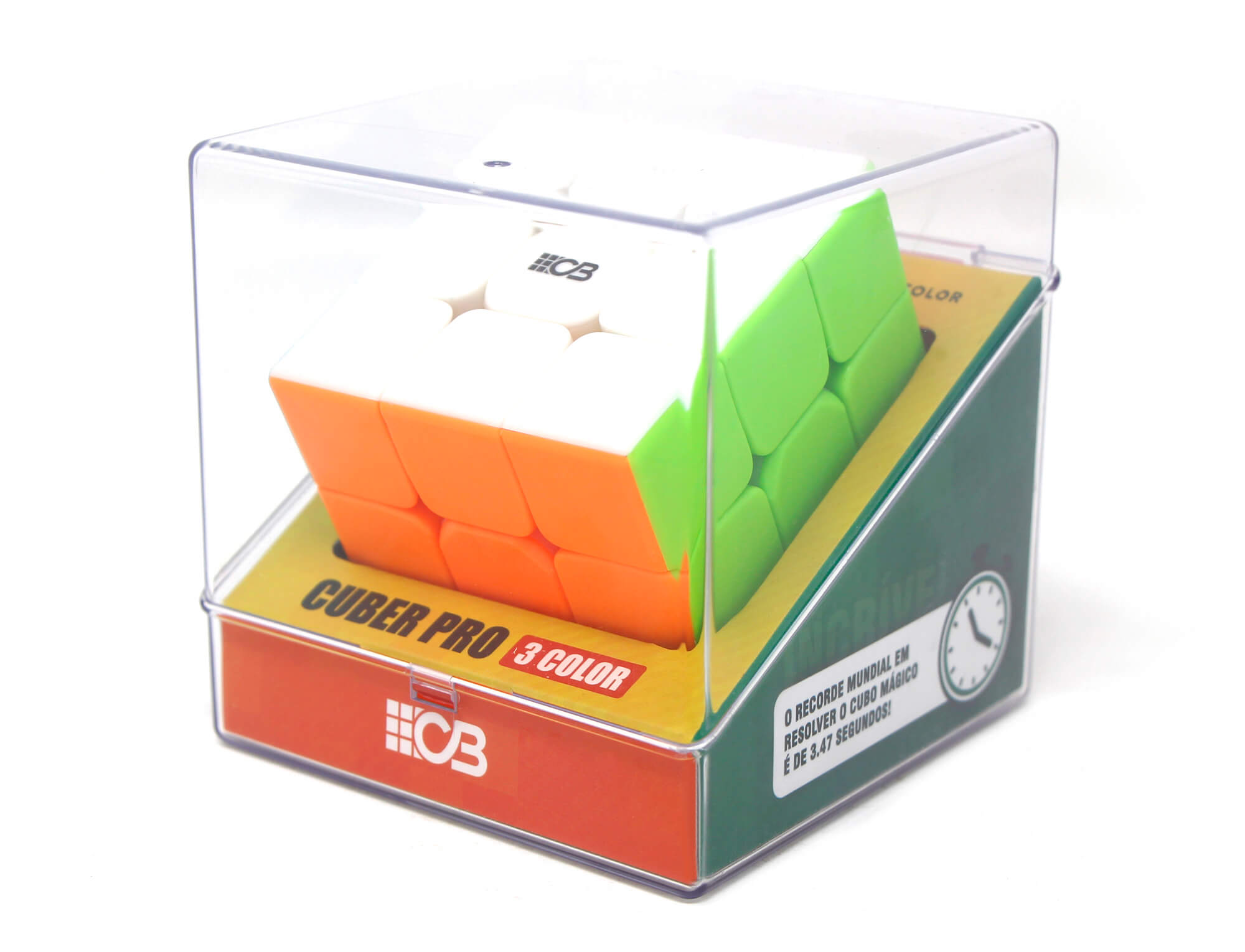 Cubo Mágico 3x3 Stickerless Cuber Pro — vista frontal com as seis faces coloridas
