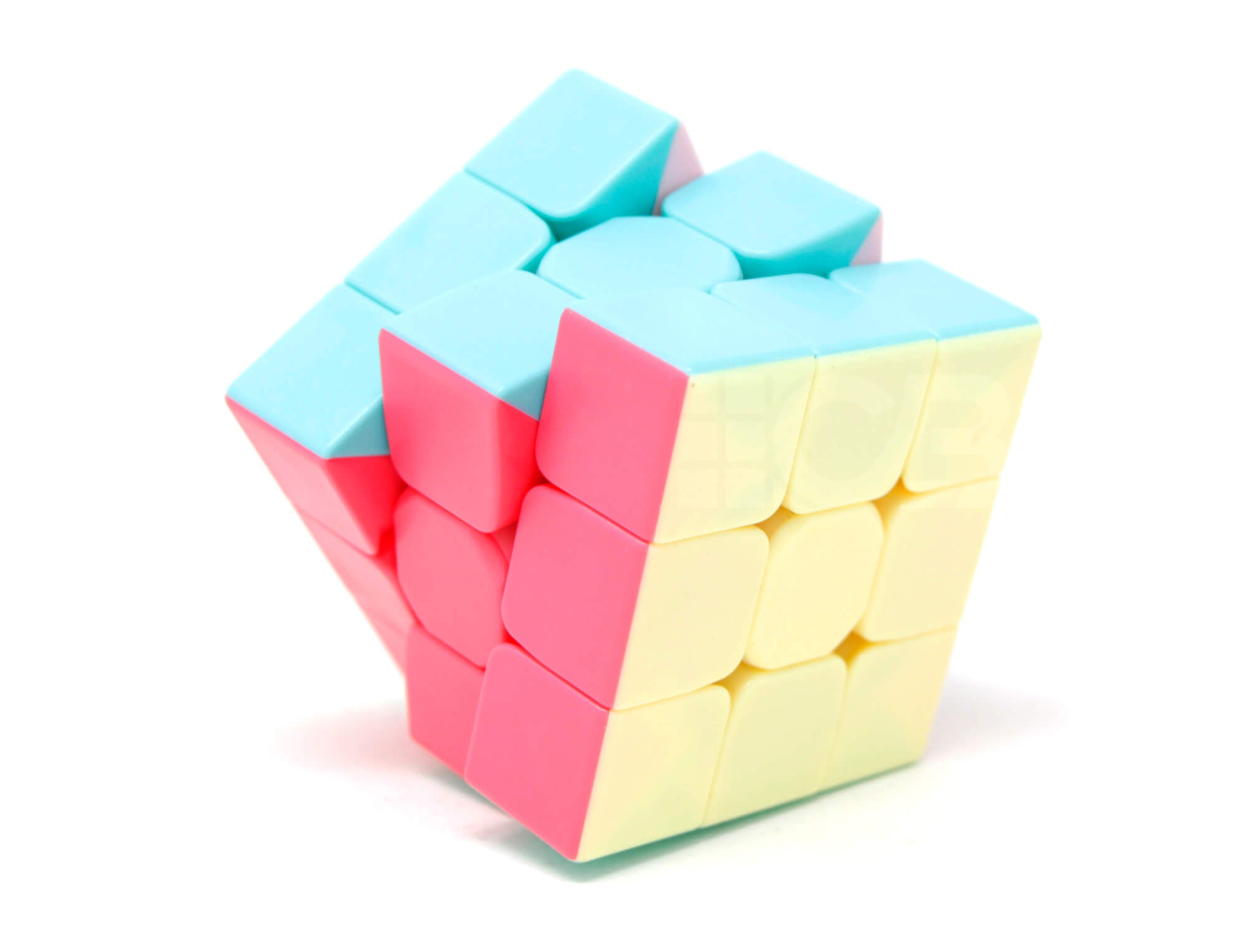 Cubo Mágico Warrior Pastel QiYi — detalhe das peças stickerless pastel