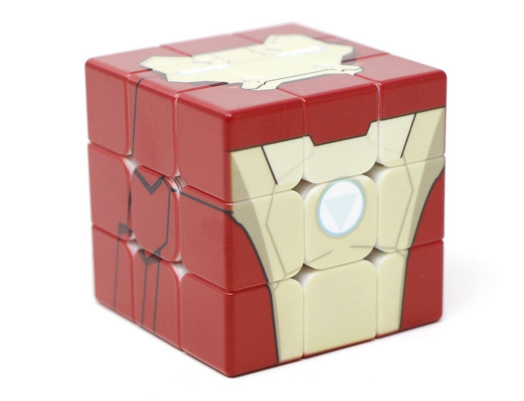 Cubo Mágico 3x3 Personalizado Homem de Ferro — imagem de conjunto mostrando embalagem e produto