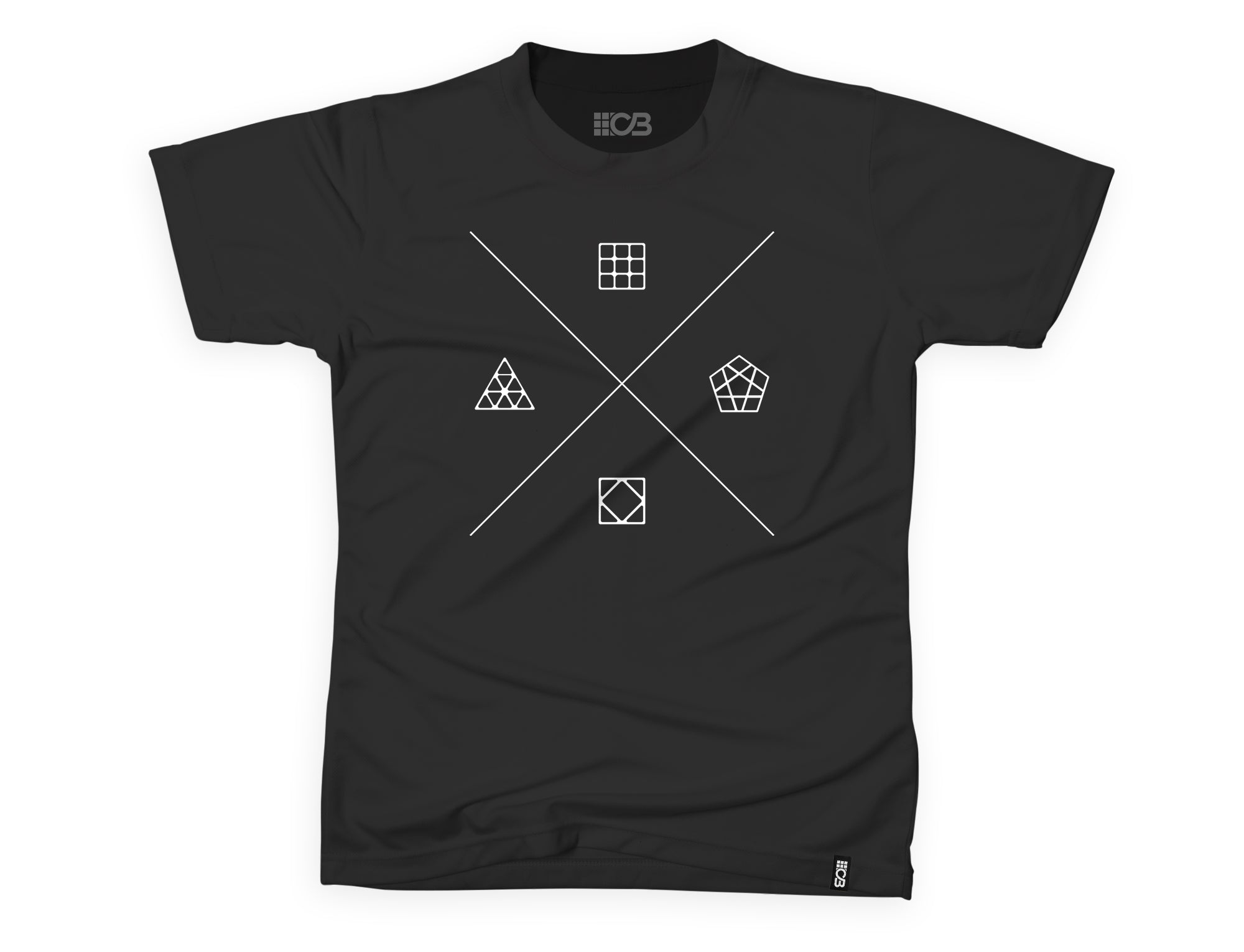 Camiseta baby look com estampa de puzzles — frente da peça