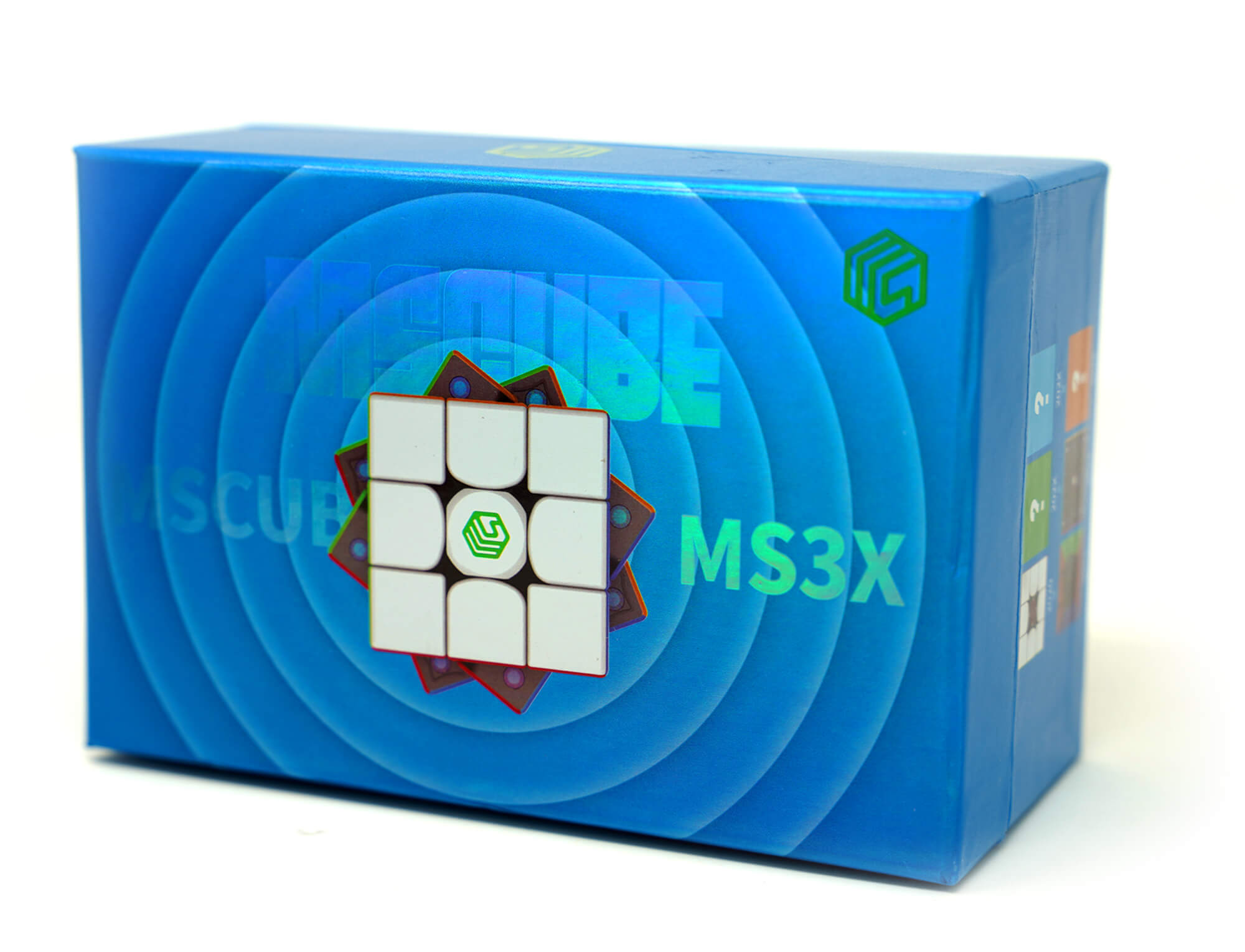 Cubo Mágico 3x3 MSCube MS3X Magnético stickerless em fundo branco — vista frontal