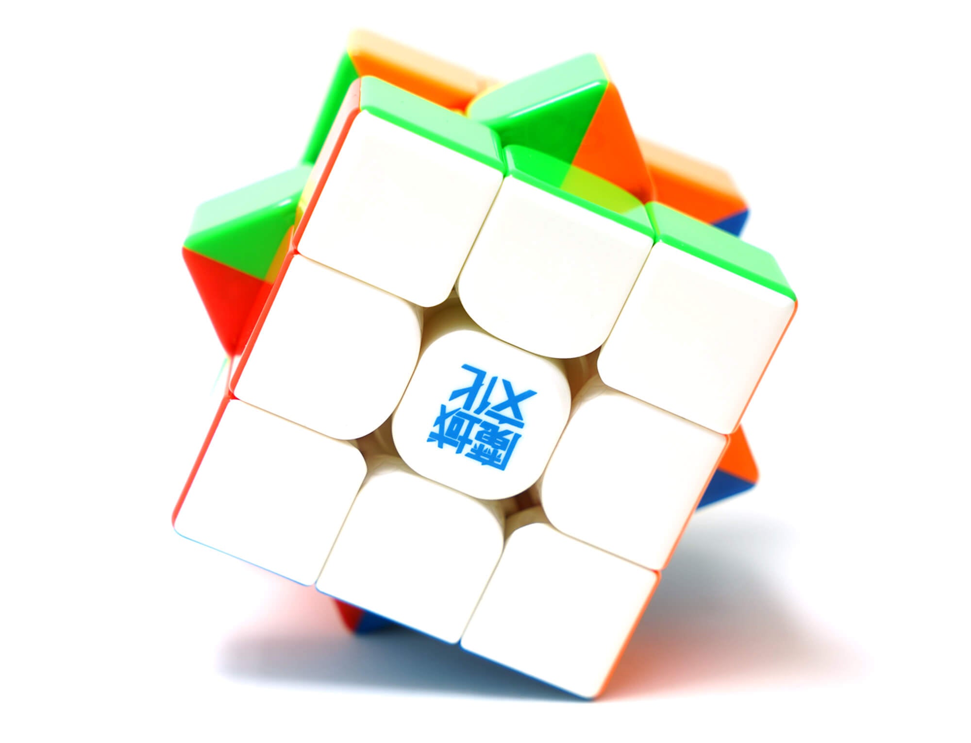 Cubo Mágico 3x3 MoYu Weilong WRM V9 stickerless — vista frontal do cubo resolvido