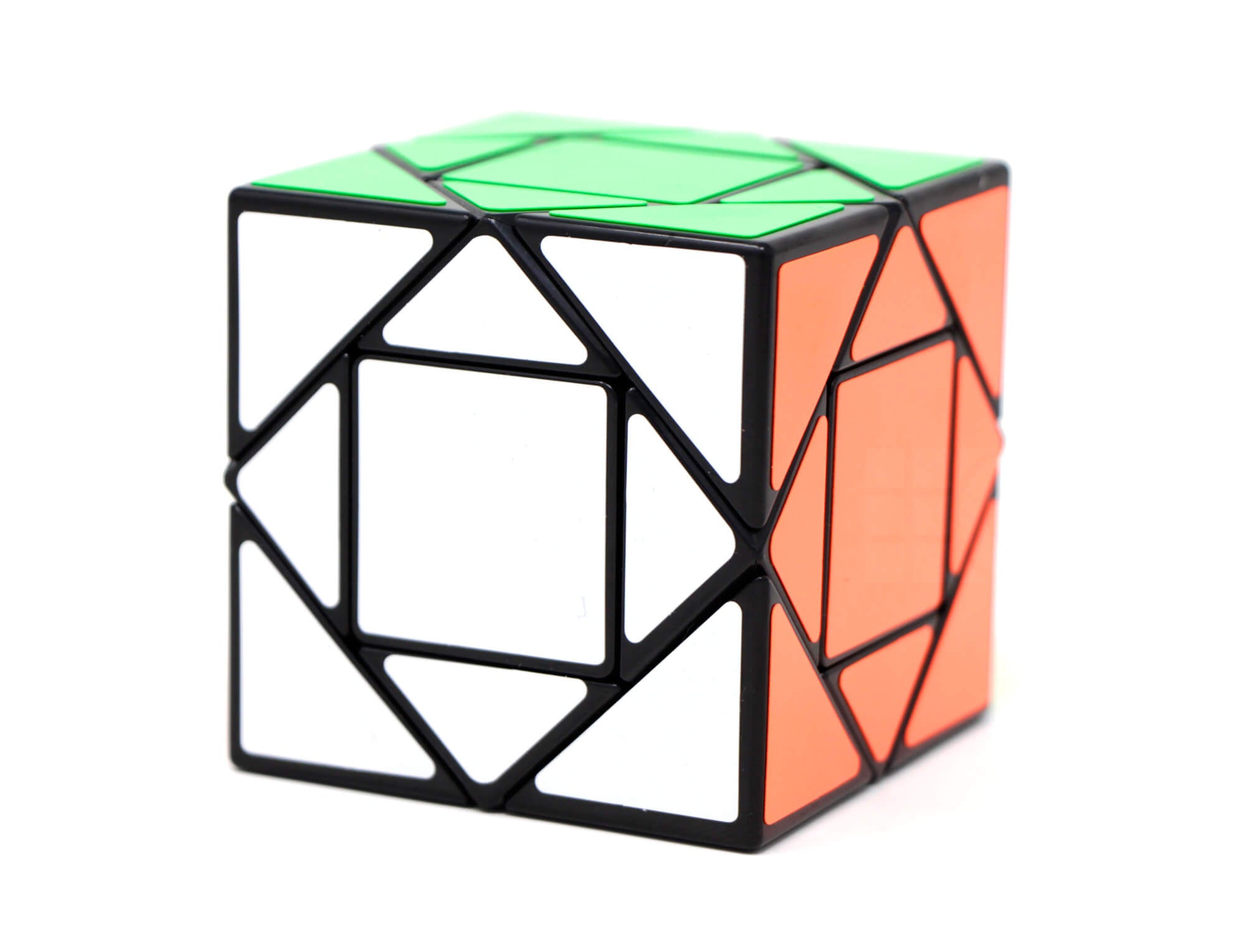 Vista lateral do Cubo Mágico Pandora MoYu com recortes geométricos visíveis