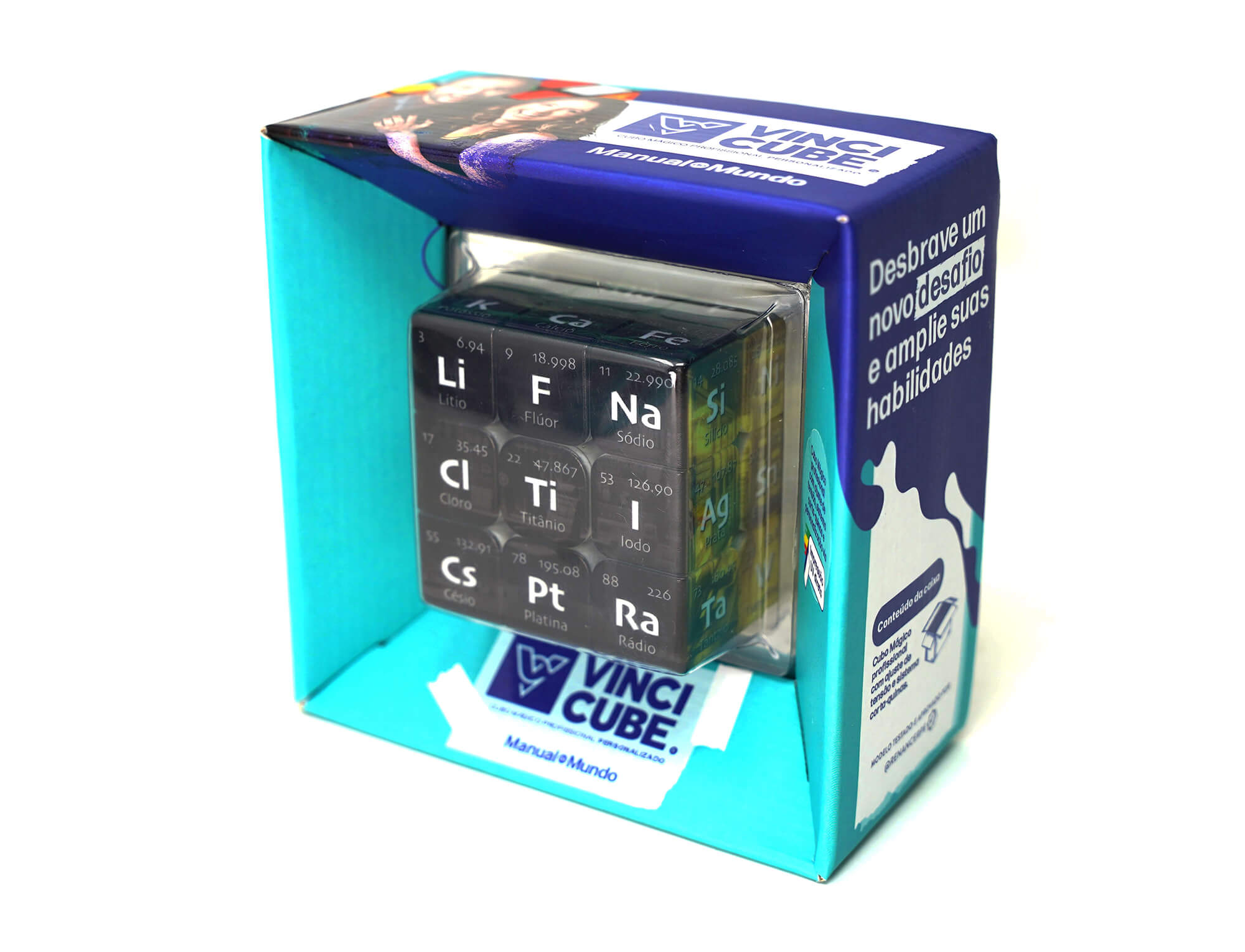 Embalagem do Cubo Mágico Tabela Periódica Manual do Mundo Vinci Cube
