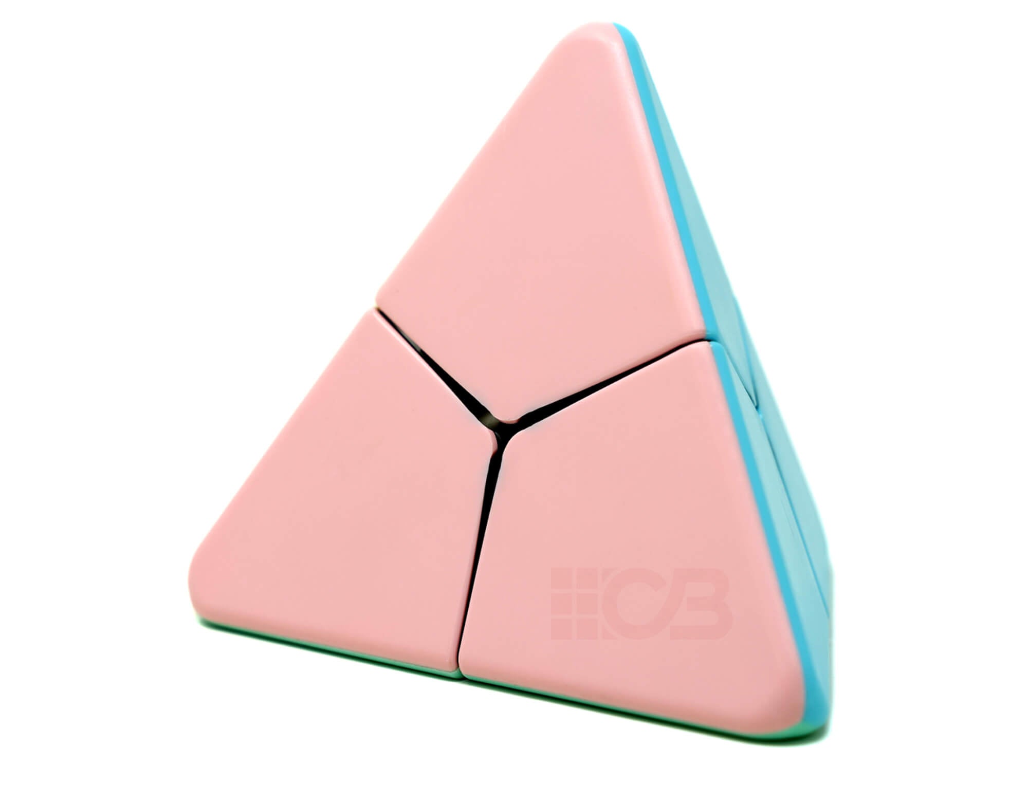 Pyraminx Corner Twist Pastel MoYu — vista lateral evidenciando o formato de pirâmide