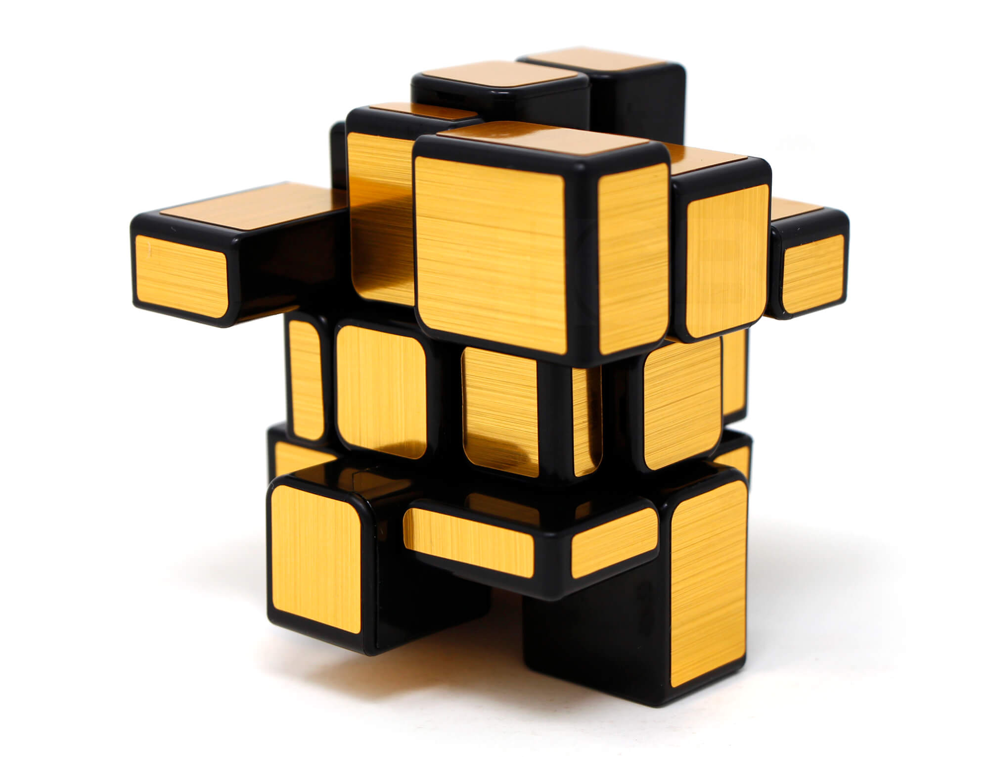 Mirror Blocks 3x3 Dourado MoYu — vista superior destacando o padrão espelhado quando resolvido