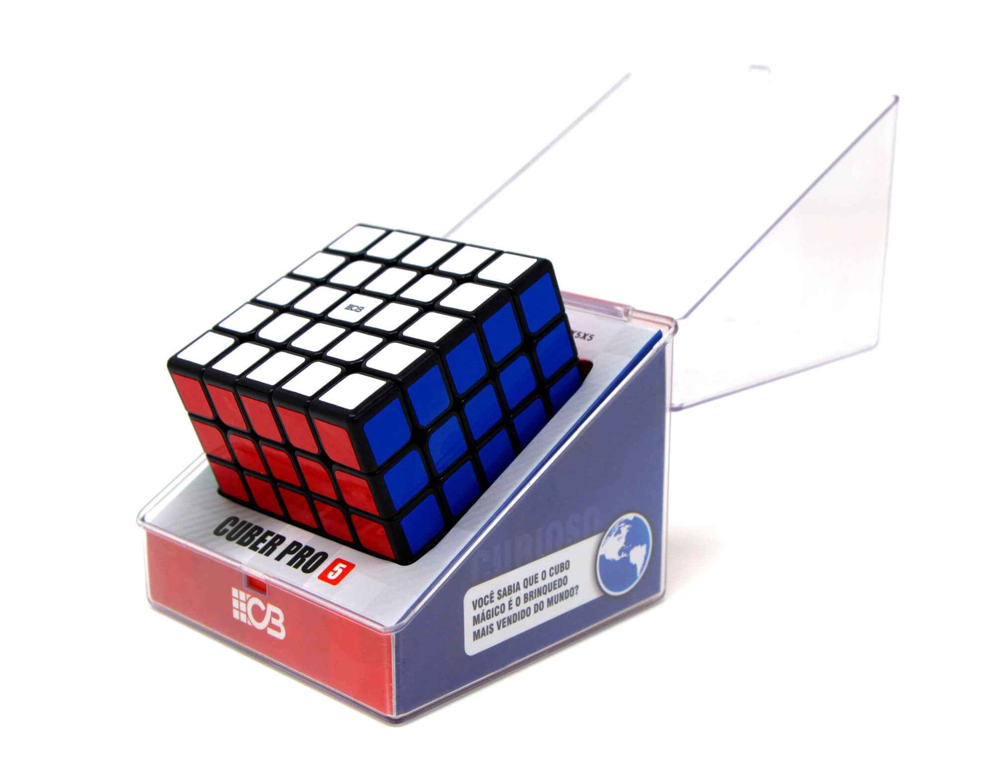 Cubo Mágico 5x5 Cuber Pro na embalagem especial Cuber Brasil
