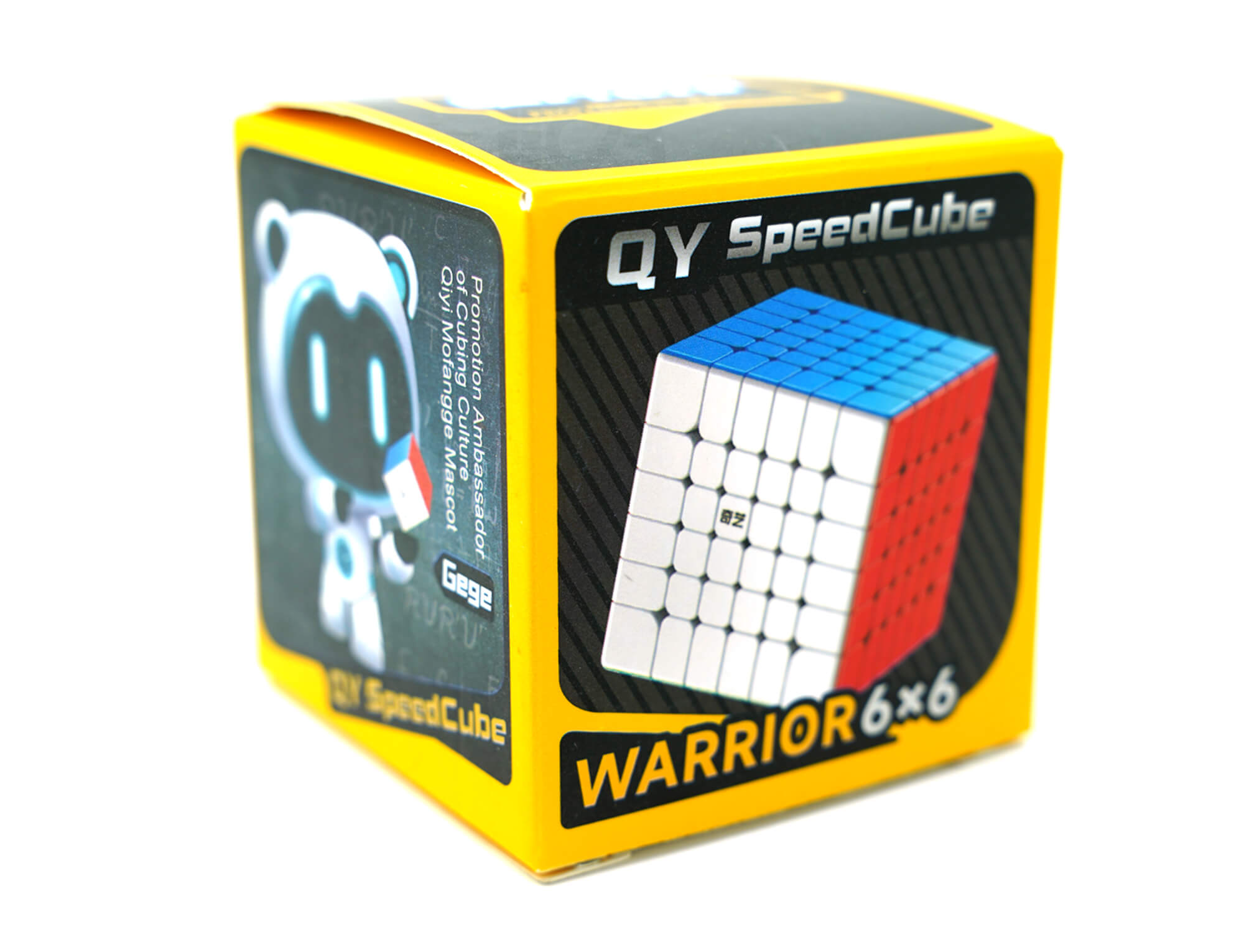 Cubo Mágico 6x6 QiYi Warrior Stickerless — cubo embaralhado mostrando a complexidade do 6x6