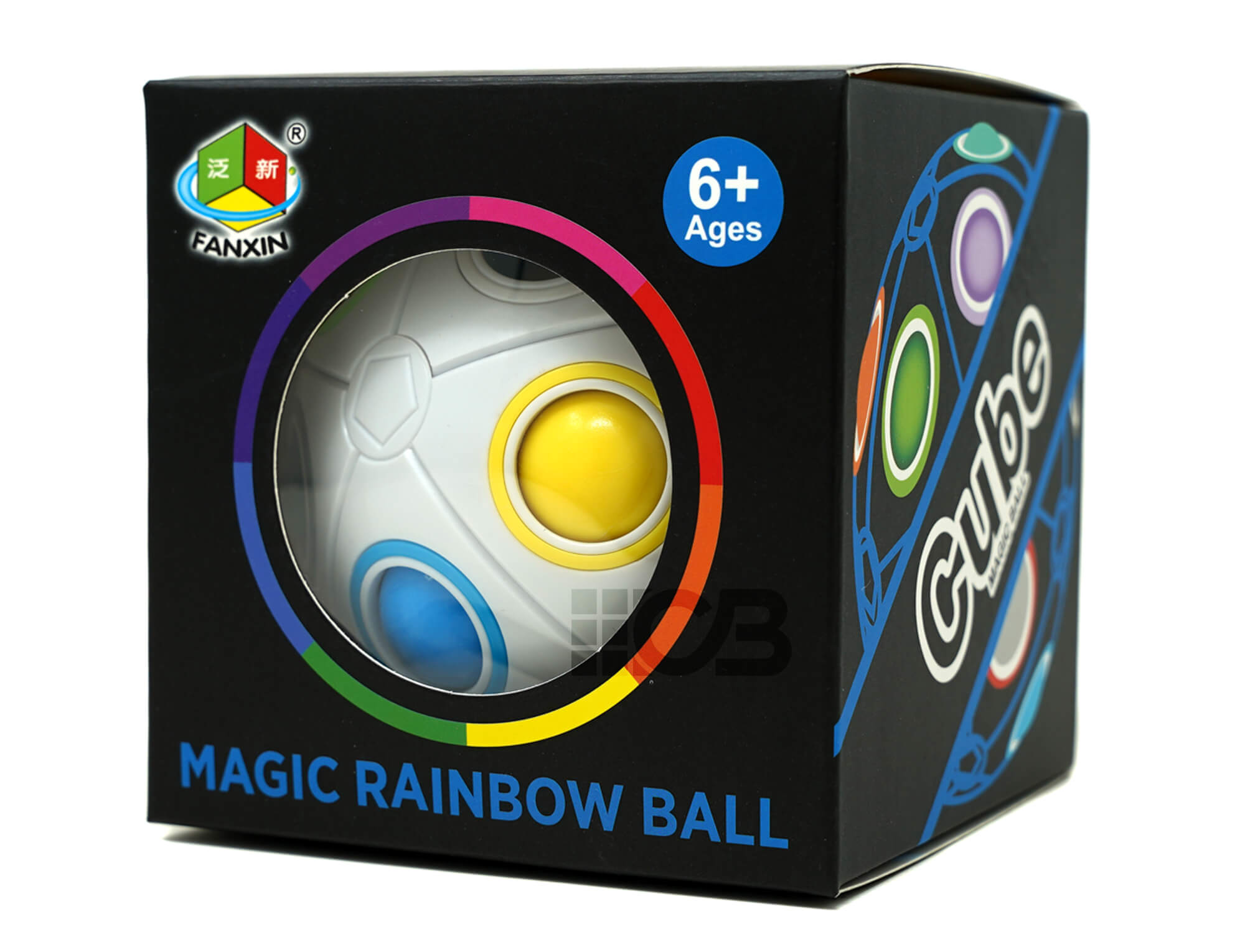 Rainbow Ball Fanxin sobre superfície plana com todas as esferas visíveis
