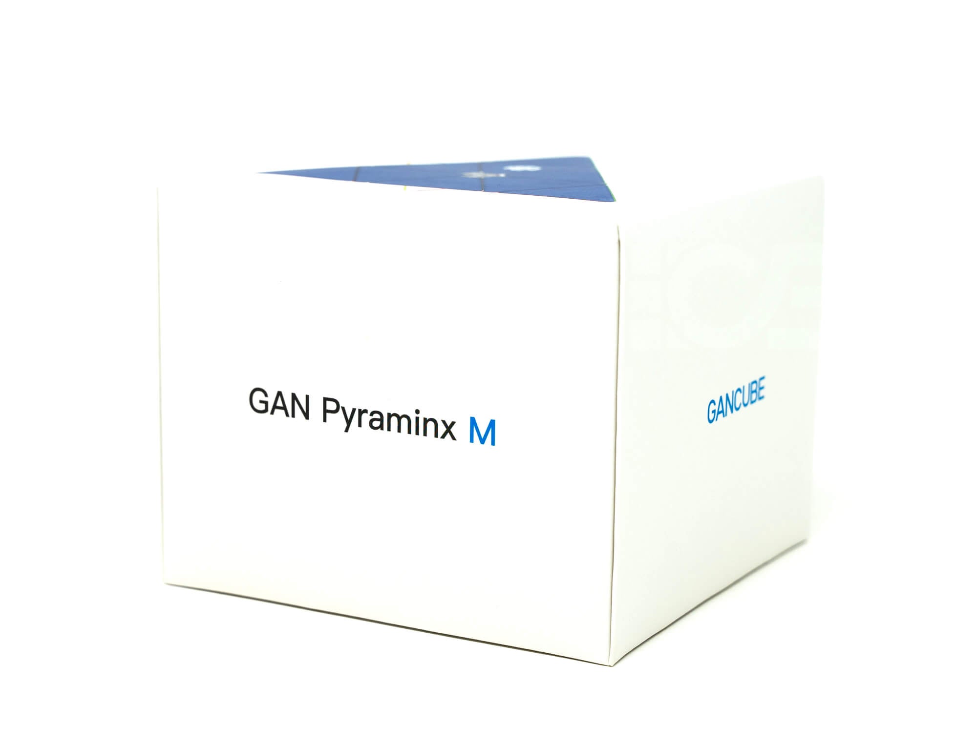 Pyraminx GAN Standard em ângulo superior mostrando o vértice e as cores das faces