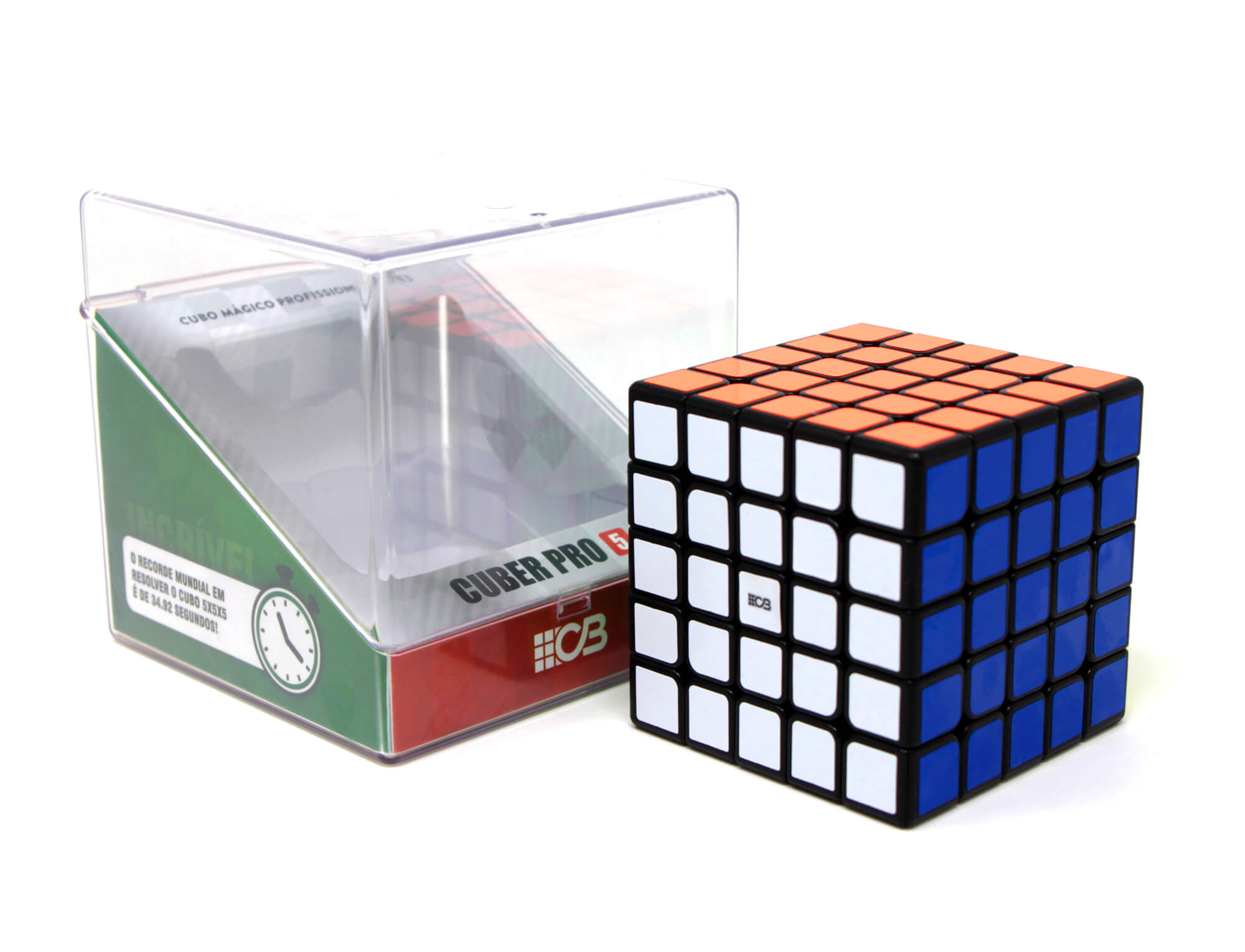 Detalhe das peças coloridas do Cubo Mágico 5x5 Cuber Pro stickerless