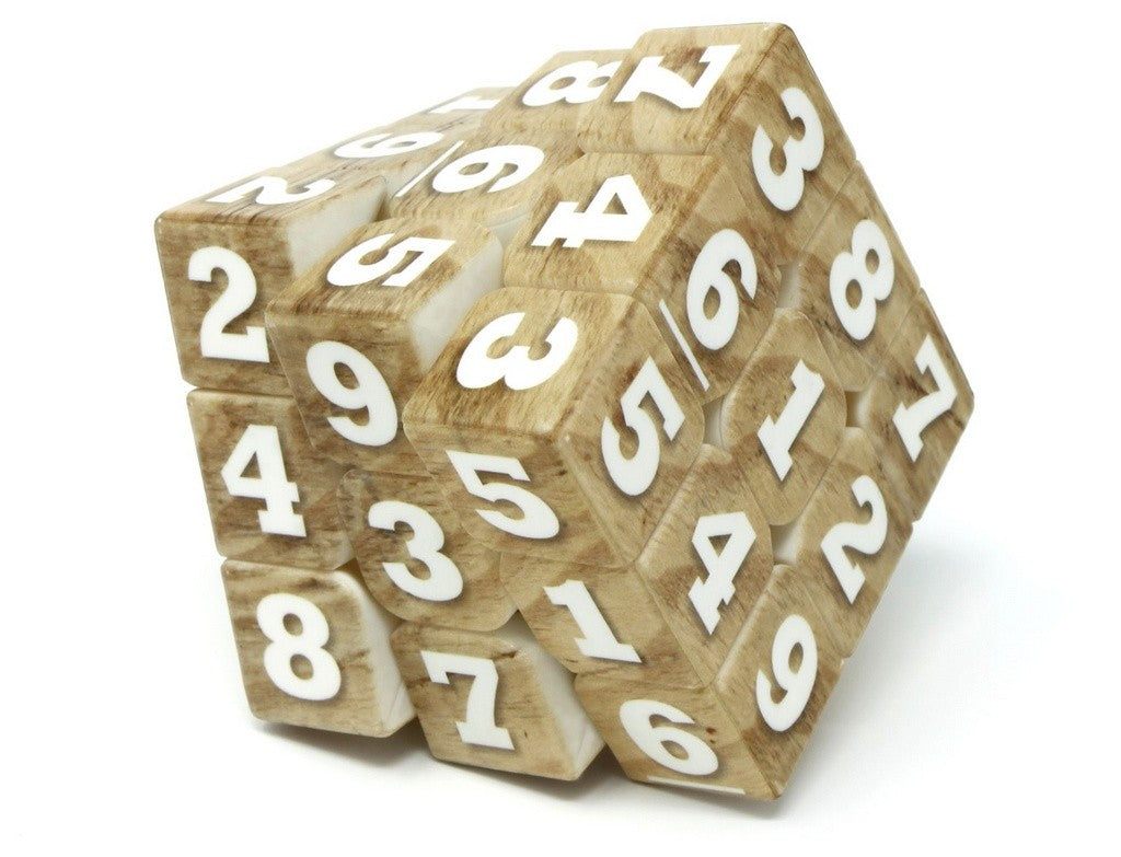 Cubo Mágico 3x3 Sudoku Vinci Cube com números de 1 a 9 em cada face, vista frontal