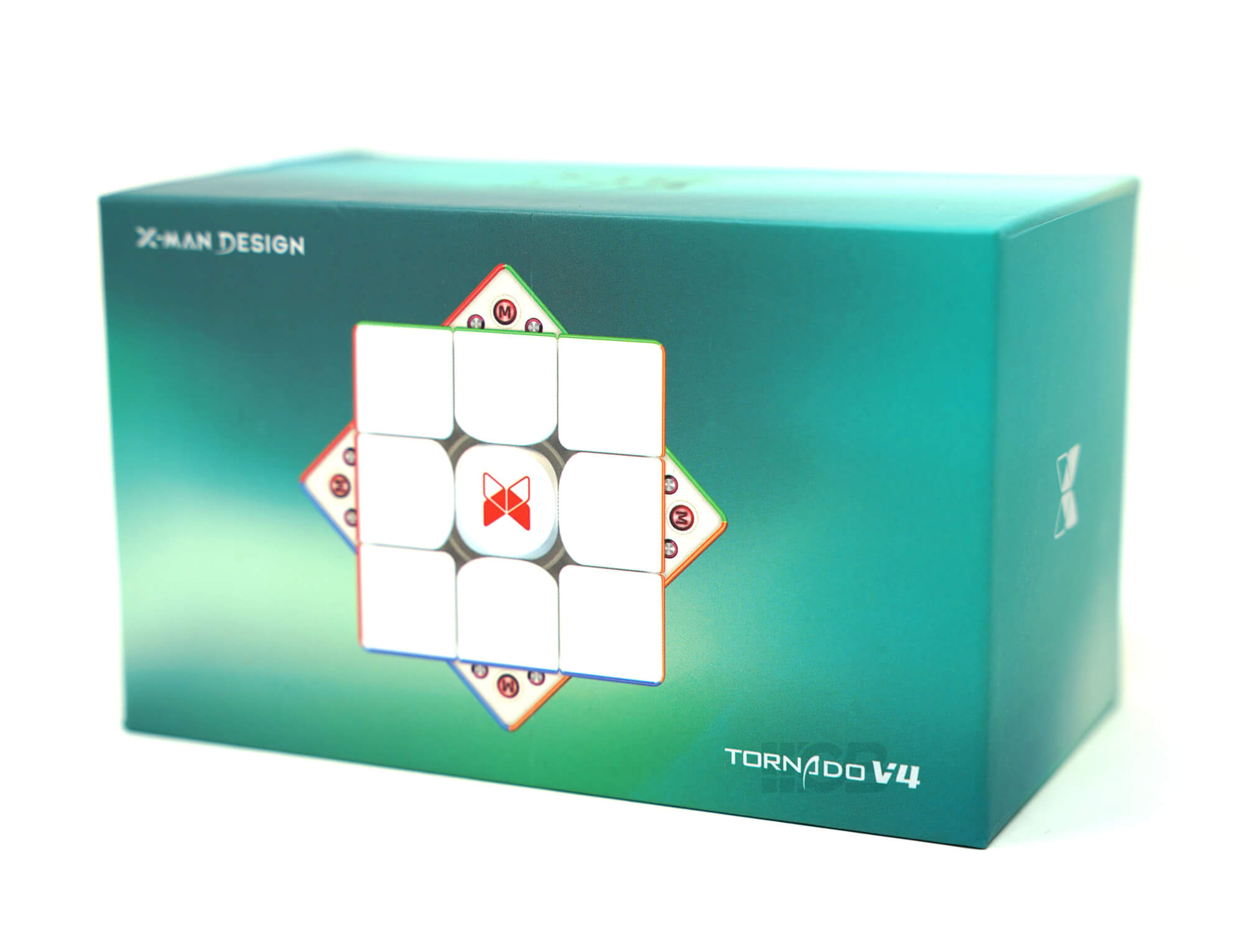 Tornado V4 Pioneer Cuber Pro — ângulo lateral mostrando o revestimento UV