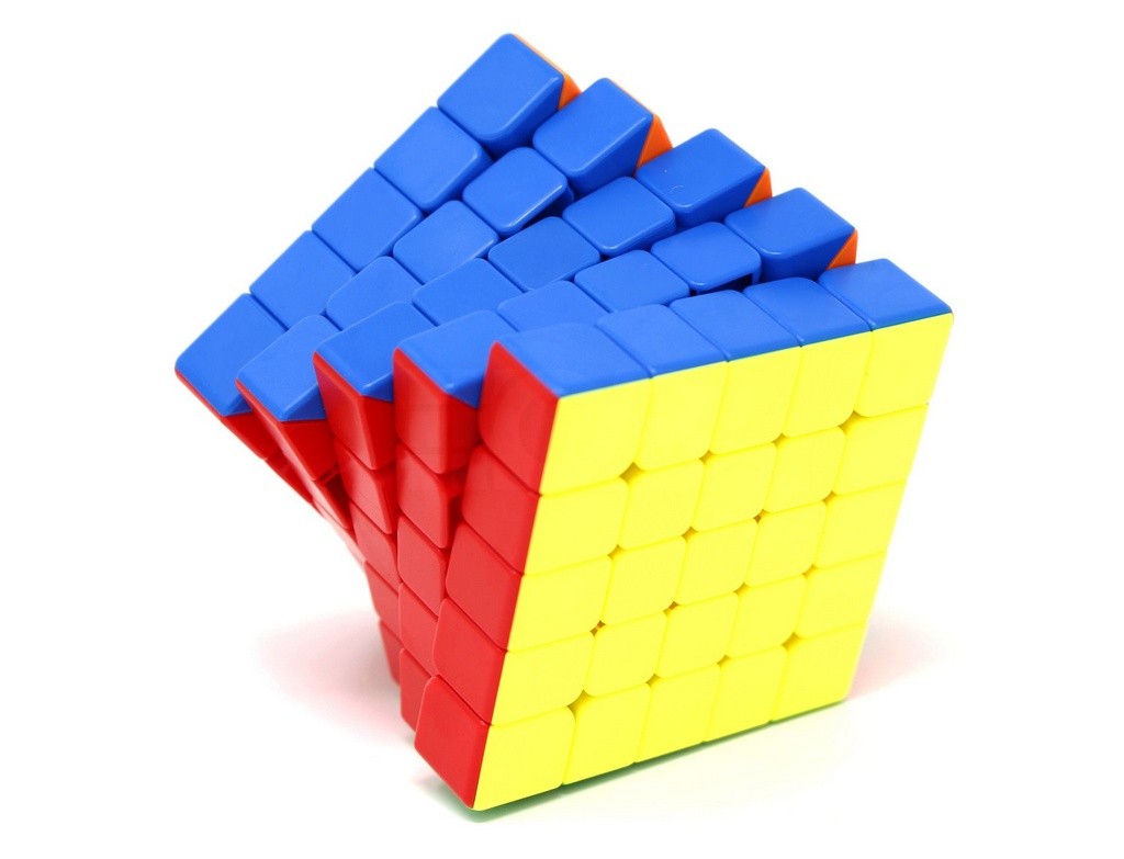 Cubo Mágico 5x5 MoYu Meilong Magnético Stickerless — vista lateral evidenciando estrutura
