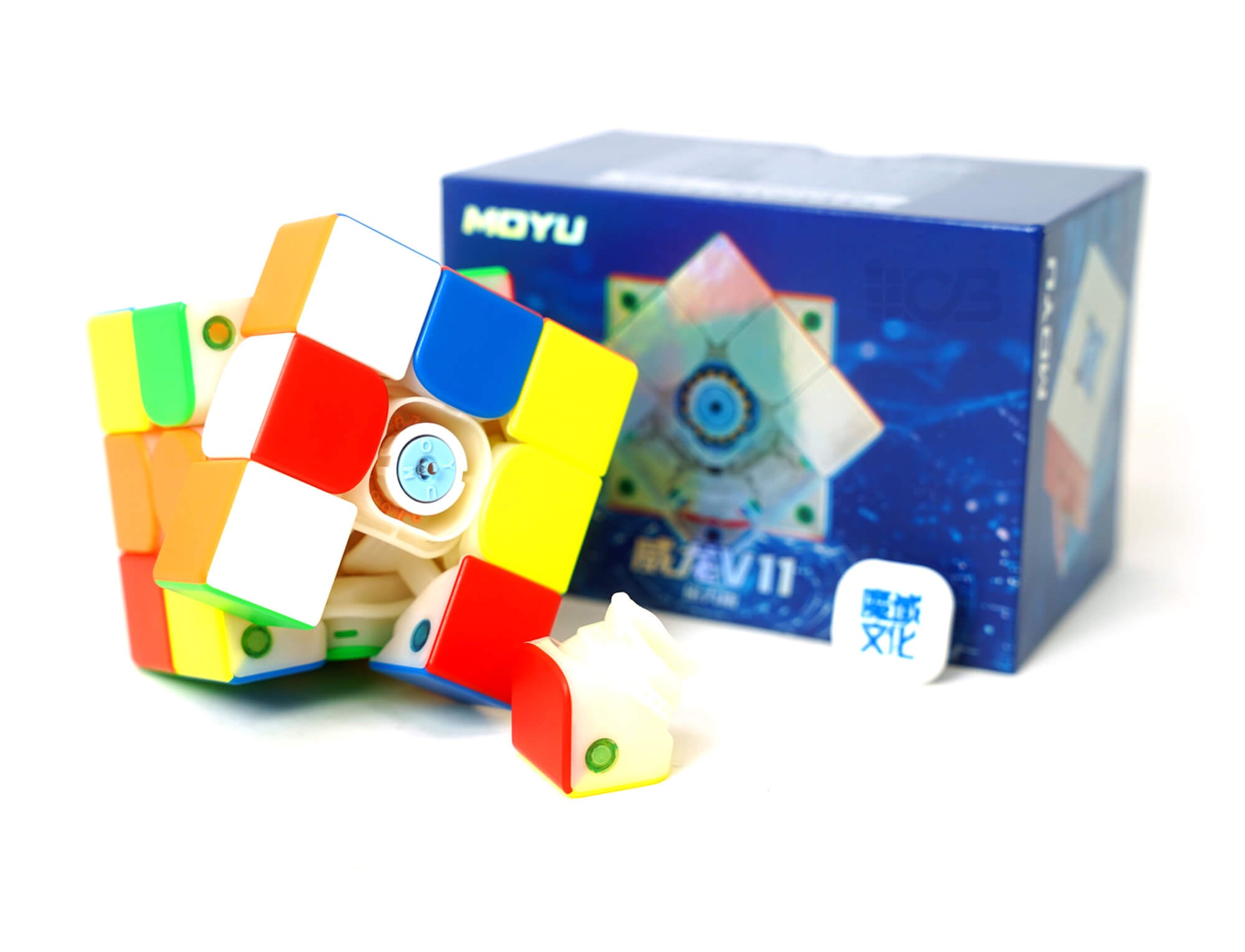 WRM V11 MoYu — vista traseira do cubo 3x3 stickerless