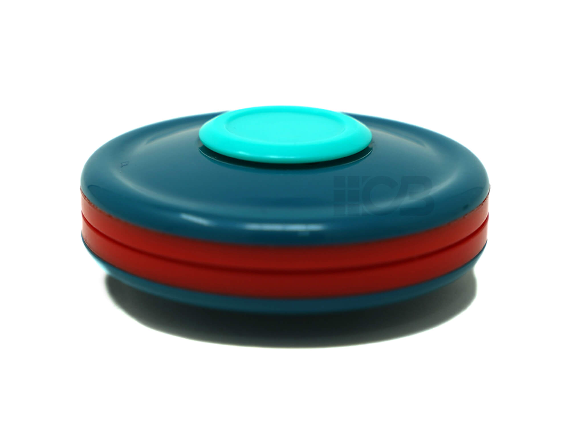 Haptic Coin Spinner QiYi na cor azul — vista frontal do spinner compacto no formato de moeda