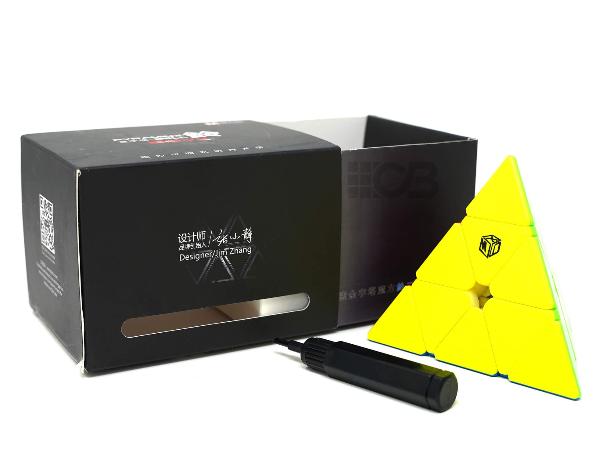 Detalhe do mecanismo de giro do Pyraminx Bell V2 Magnético QiYi