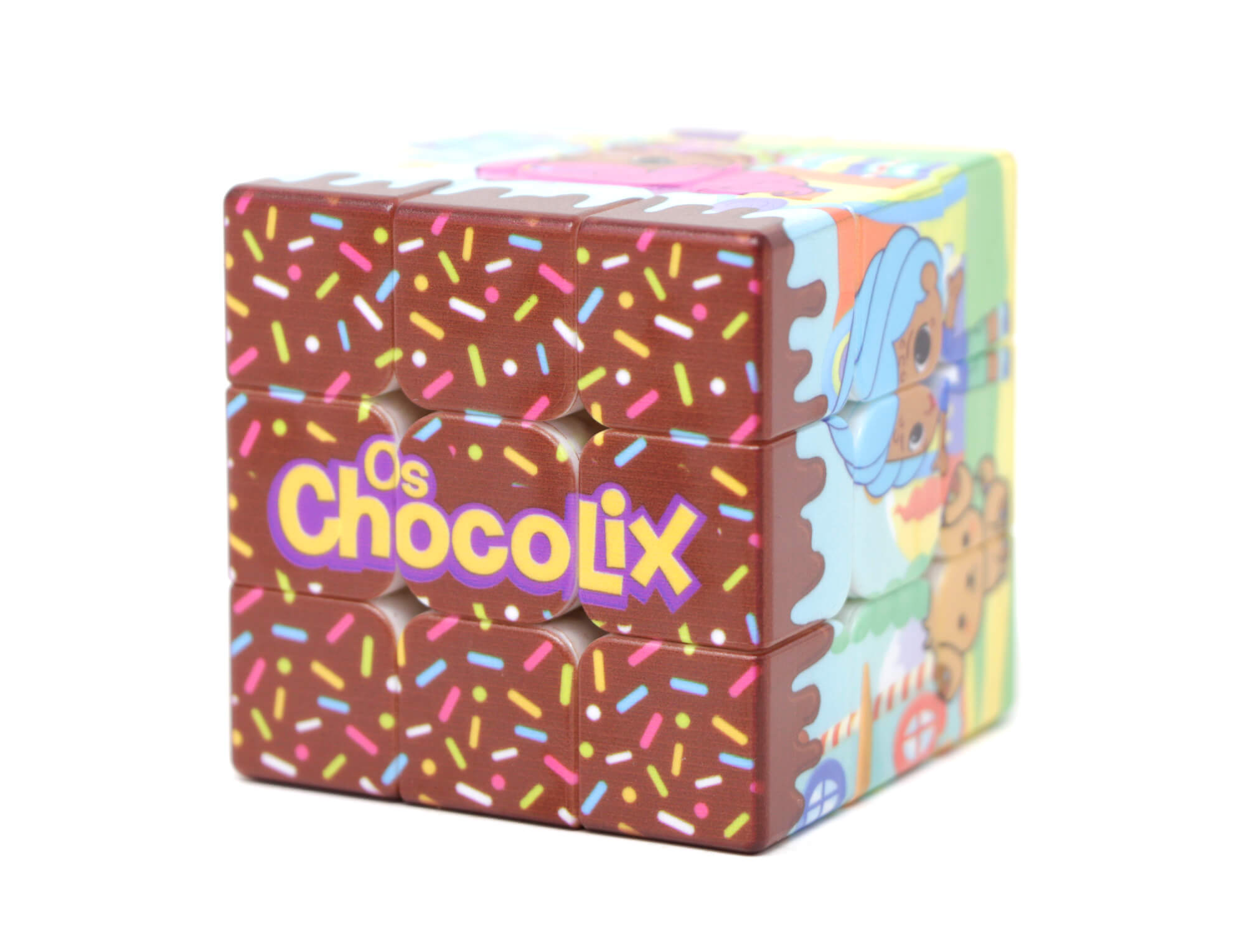 Cubo Mágico Os Chocolix — embalagem oficial do produto licenciado