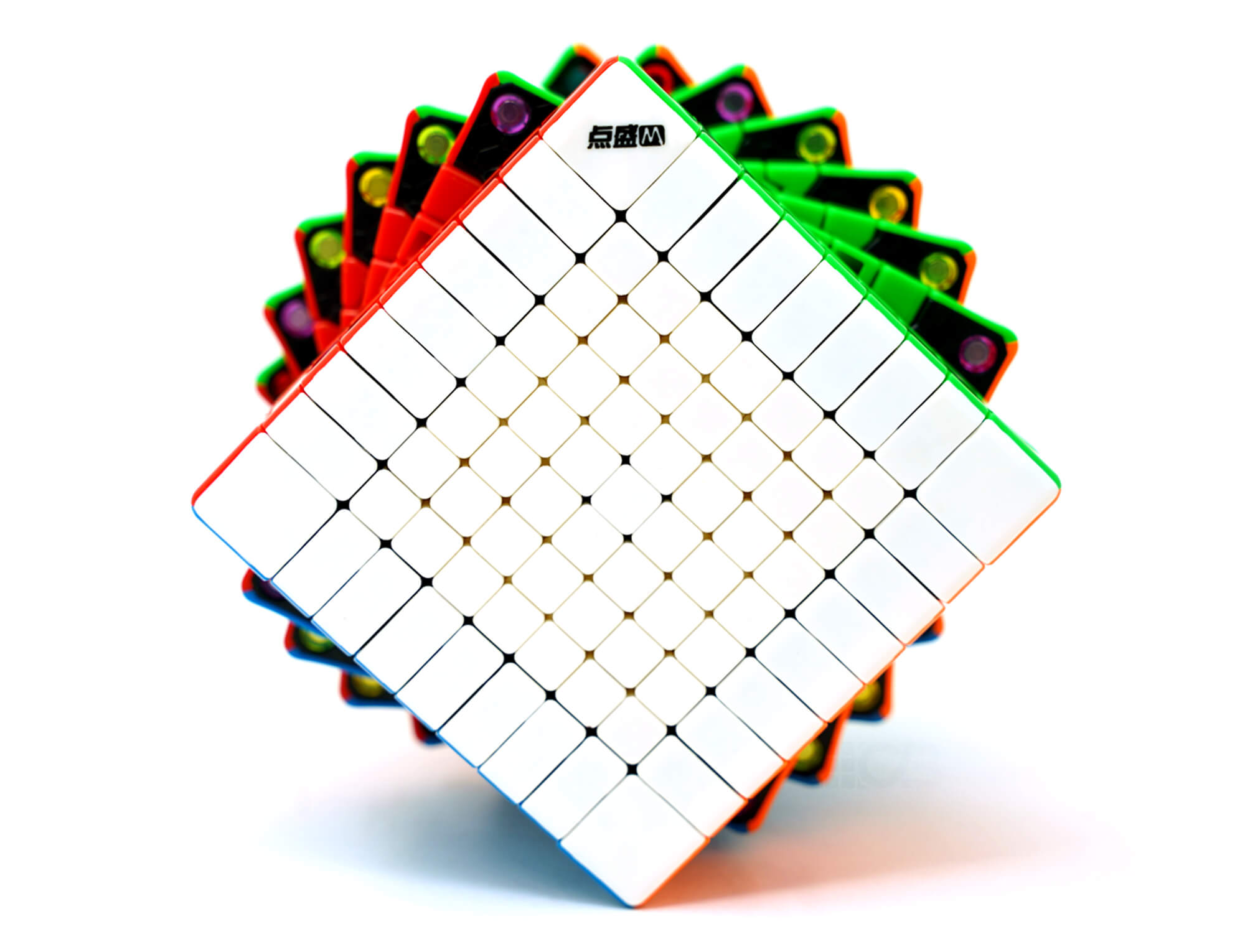 Cubo Mágico 9x9 Galaxy Diansheng — detalhe das camadas e peças coloridas
