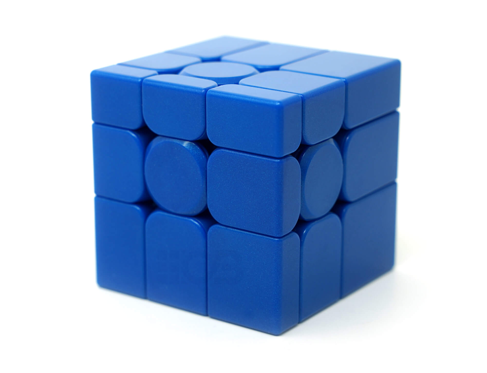 Mirror Blocks 3x3 Azul V2 MoYu — vista frontal do cubo espelhado montado