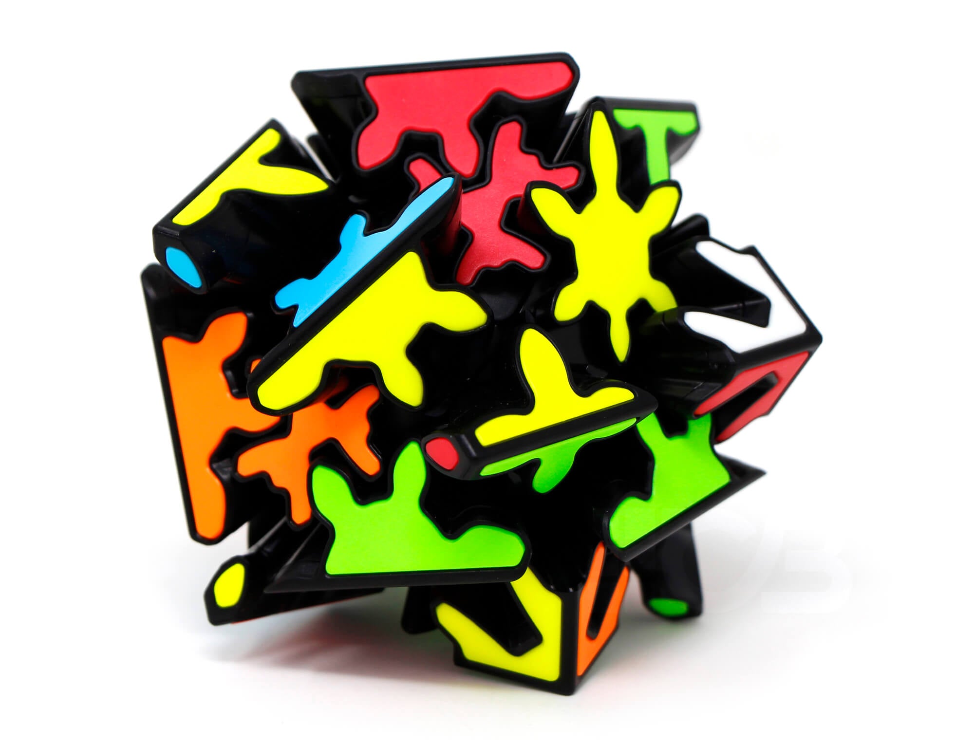 Gear Cube QiYi Crazy com movimento parcial revelando mecanismo de engrenagem
