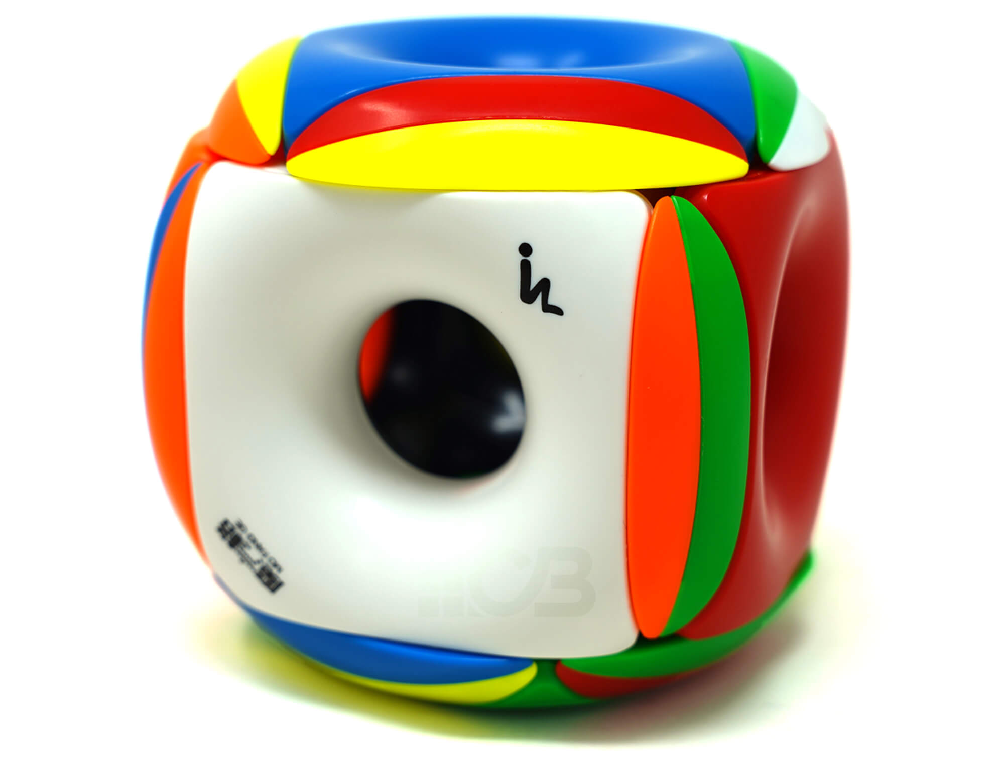 Cubo Mágico 3x3 QiYi Hollow Tori stickerless com aberturas circulares nas faces — vista frontal