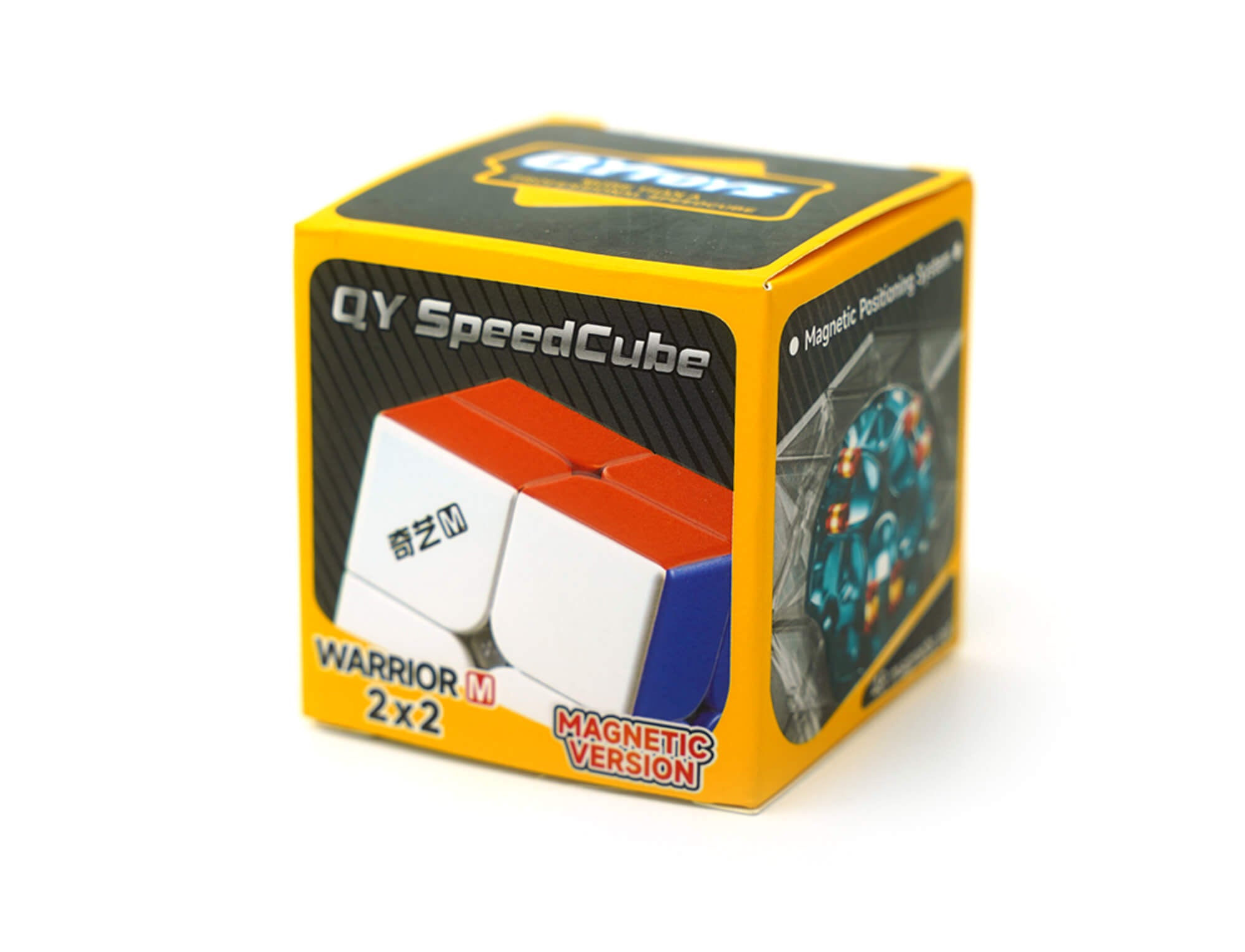 Cubo Mágico 2x2 QiYi Warrior M Magnético Stickerless — vista frontal com todas as seis cores visíveis
