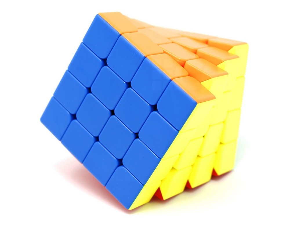 Cubo Mágico 4x4 MoYu Meilong Magnético Stickerless — vista frontal com as seis faces coloridas