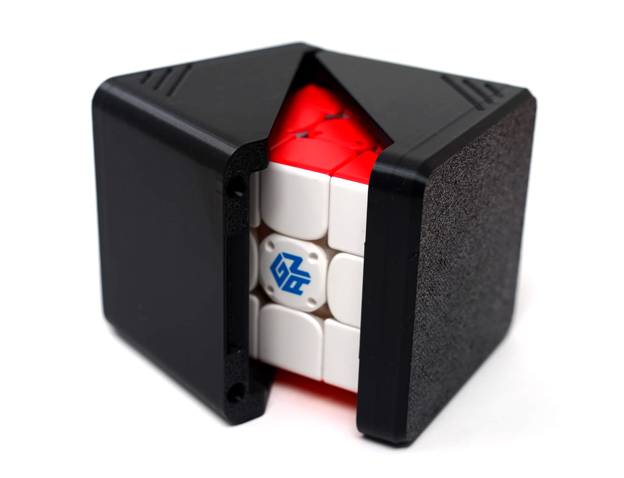 Detalhe do fecho magnético da case para cubo mágico Cuber Brasil