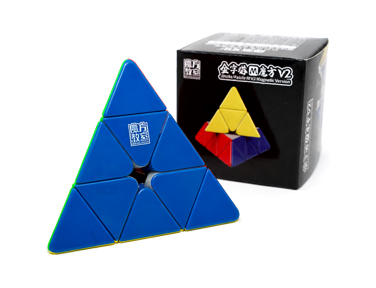 Detalhe do Pyraminx MeiLong V2 Magnético MoYu com acabamento Frosted