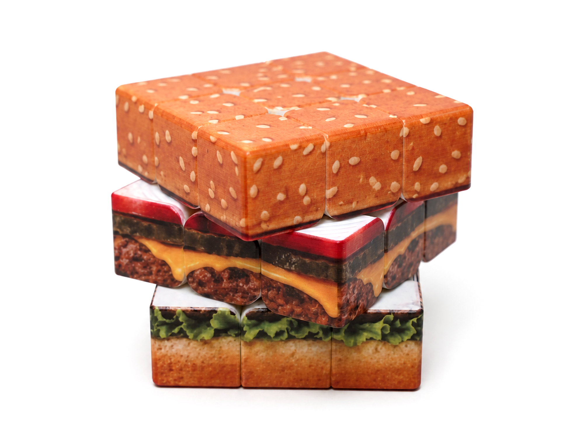 Cubo Mágico Hambúrguer Vinci Cube em perspectiva