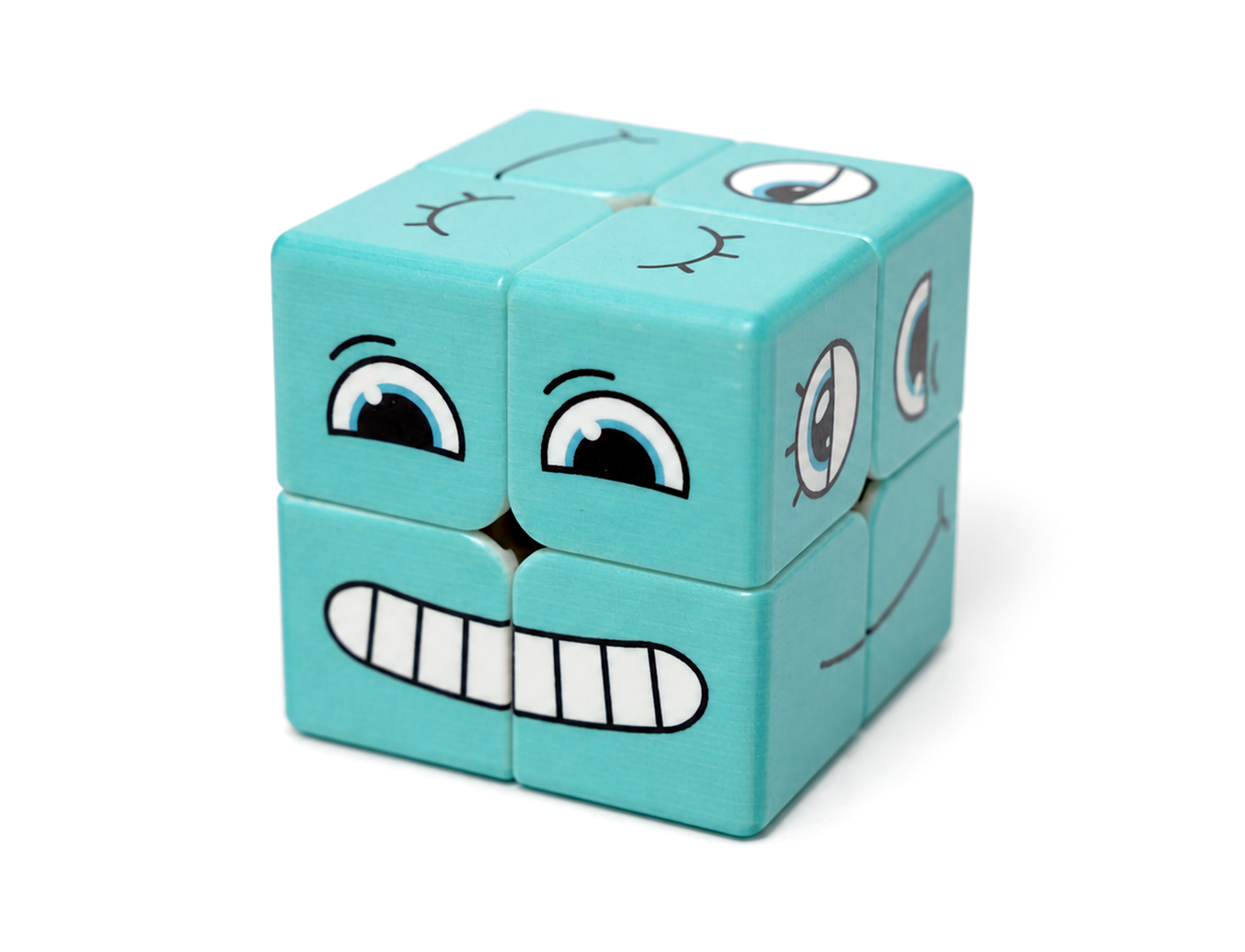 Cubo Mágico 2x2 Face Cube Extra Azul Claro