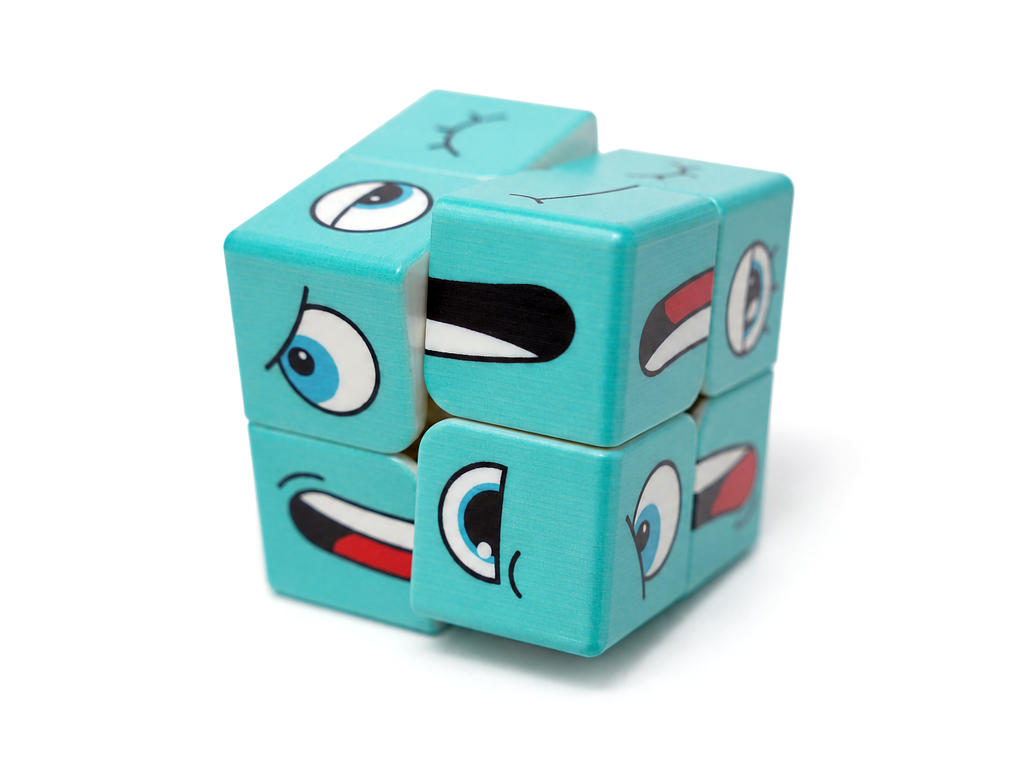 Cubo Mágico 2x2 Face Cube Extra Azul Claro