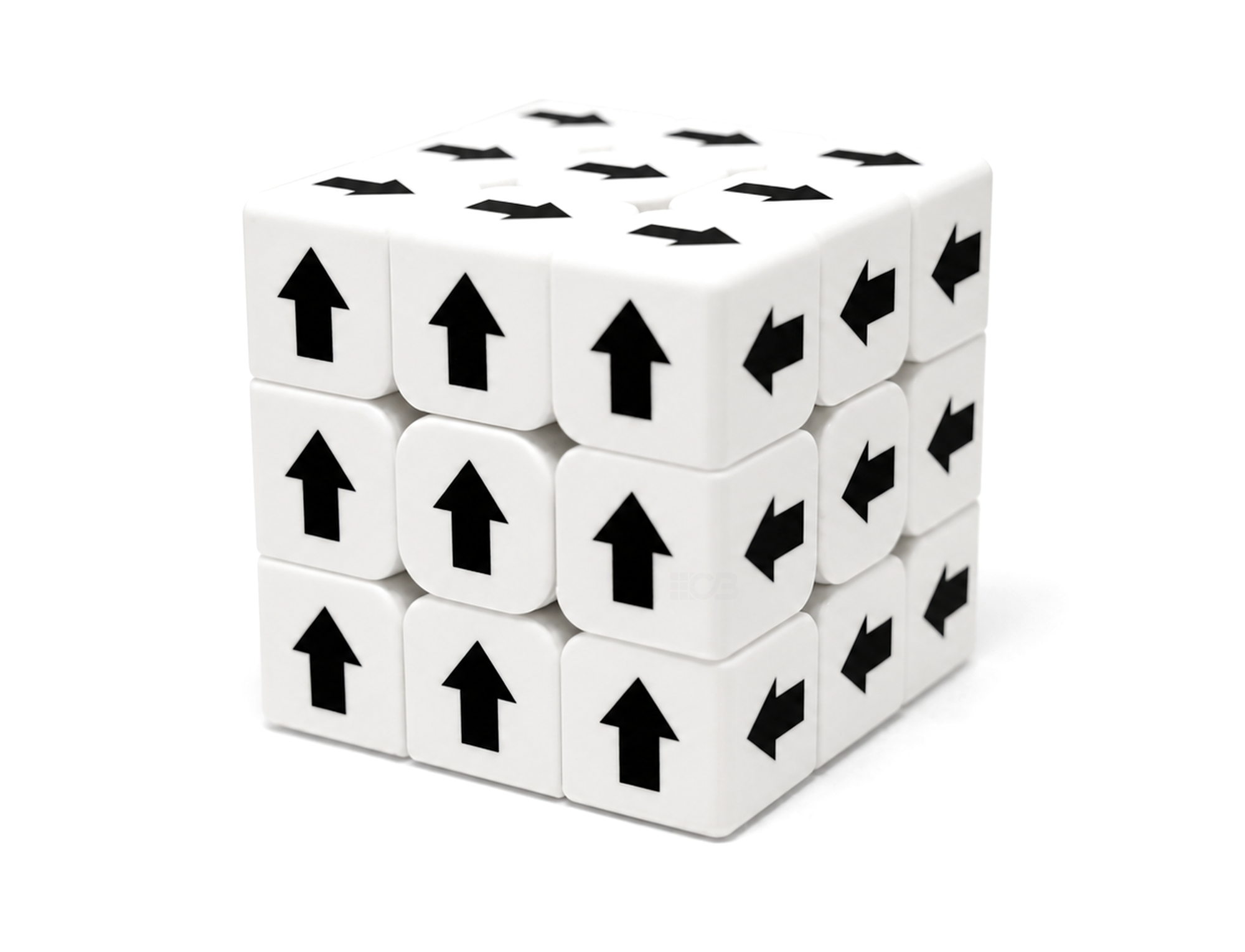 Cubo Mágico 3x3 Personalizado Setas Vinci Cube Branco, vista frontal com impressão UV