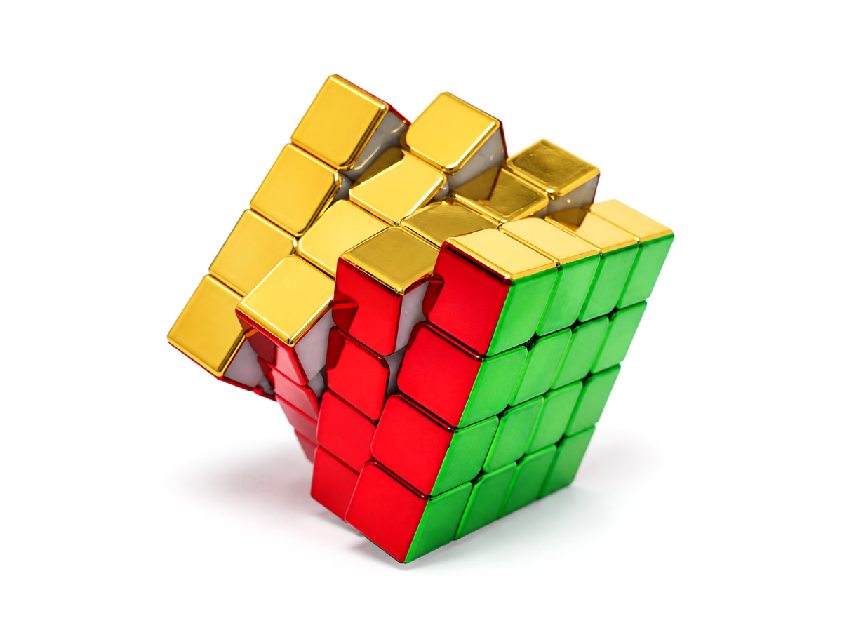 Cubo Mágico 4x4 Legend Metálico SengSo com camada girada