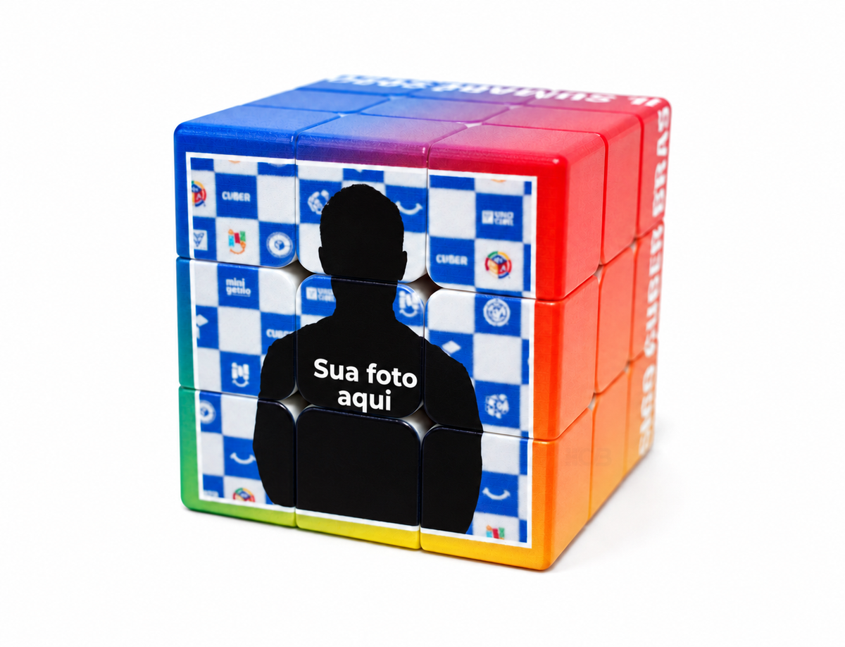 Cubo Personalizado Gigante 70 mm + TOUR Cuber Brasil + brinde
