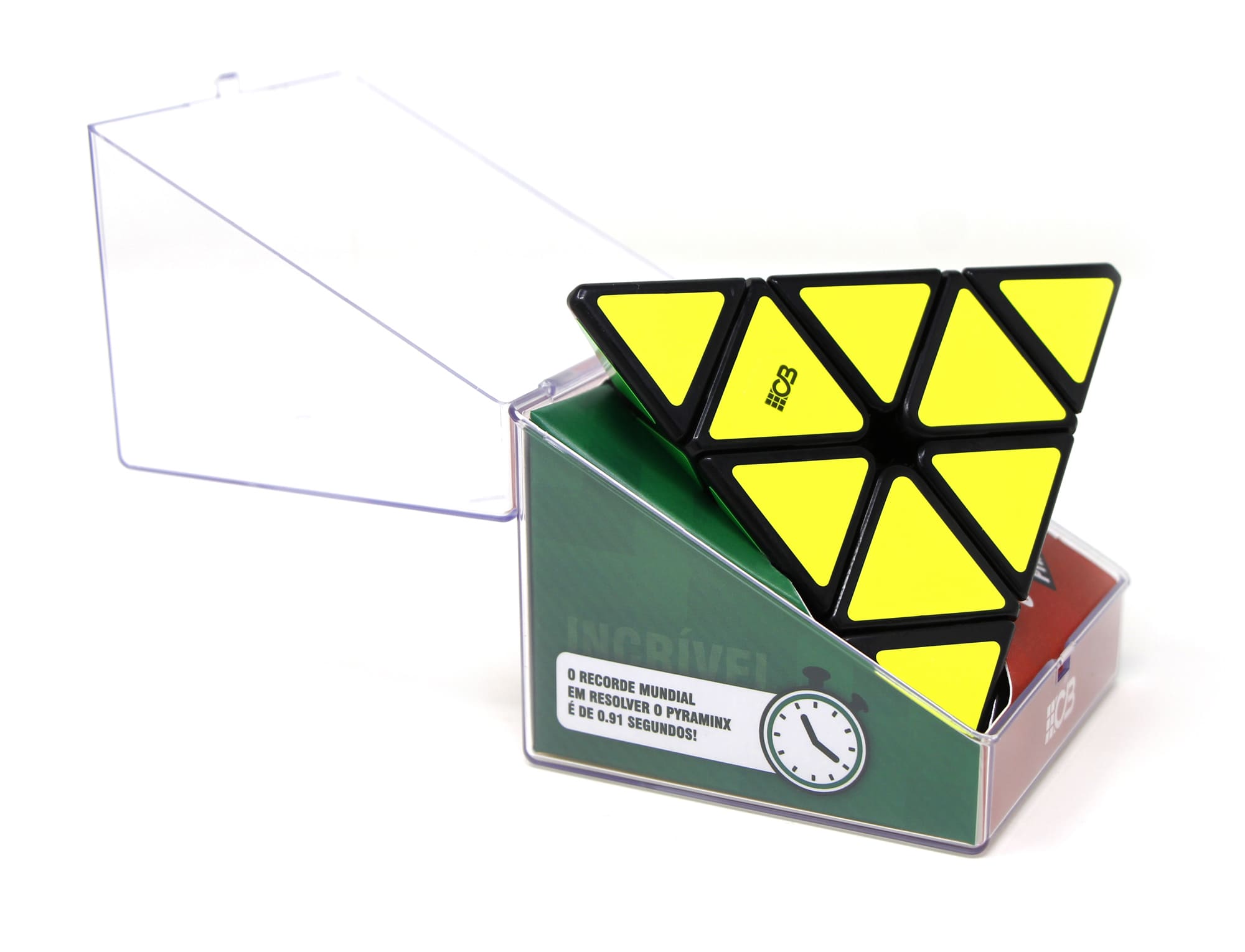 Pyraminx Cuber Pro na embalagem presenteável da linha Cuber Pro