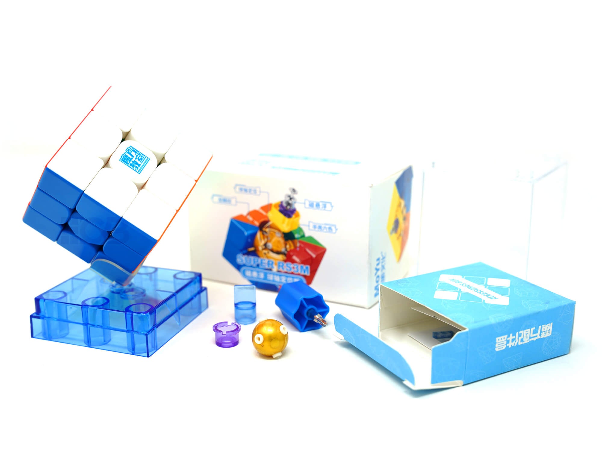 Cubo Mágico Super RS3M 2022 MoYu desmontado mostrando sistema MagLev