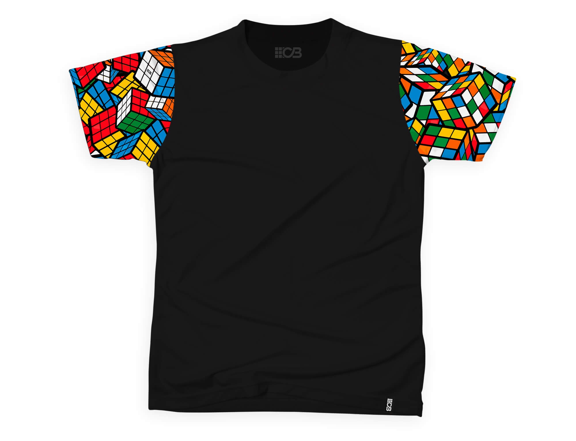Camiseta manga mágica masculina — vista lateral ou traseira