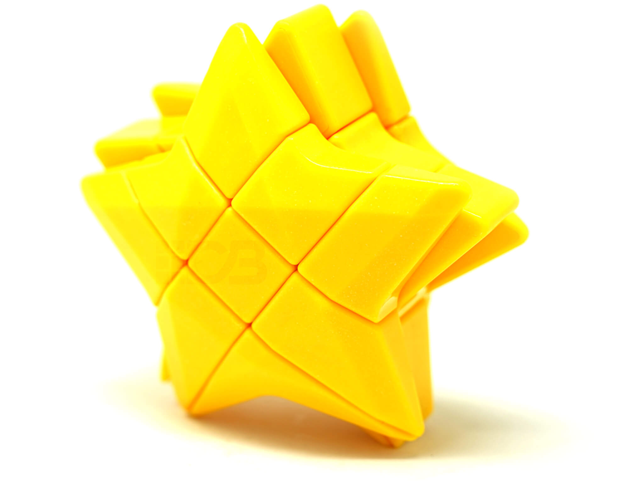 Cubo Mágico Estrela 3x3 YJ na cor amarela, vista frontal mostrando o formato de estrela