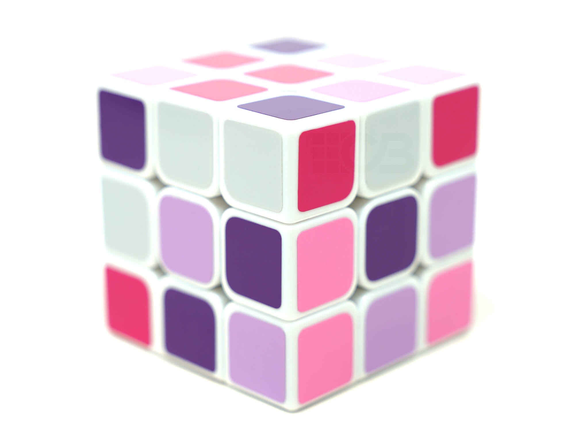 Cubo Mágico 3x3 Barbie — cubo parcialmente girado evidenciando o mecanismo