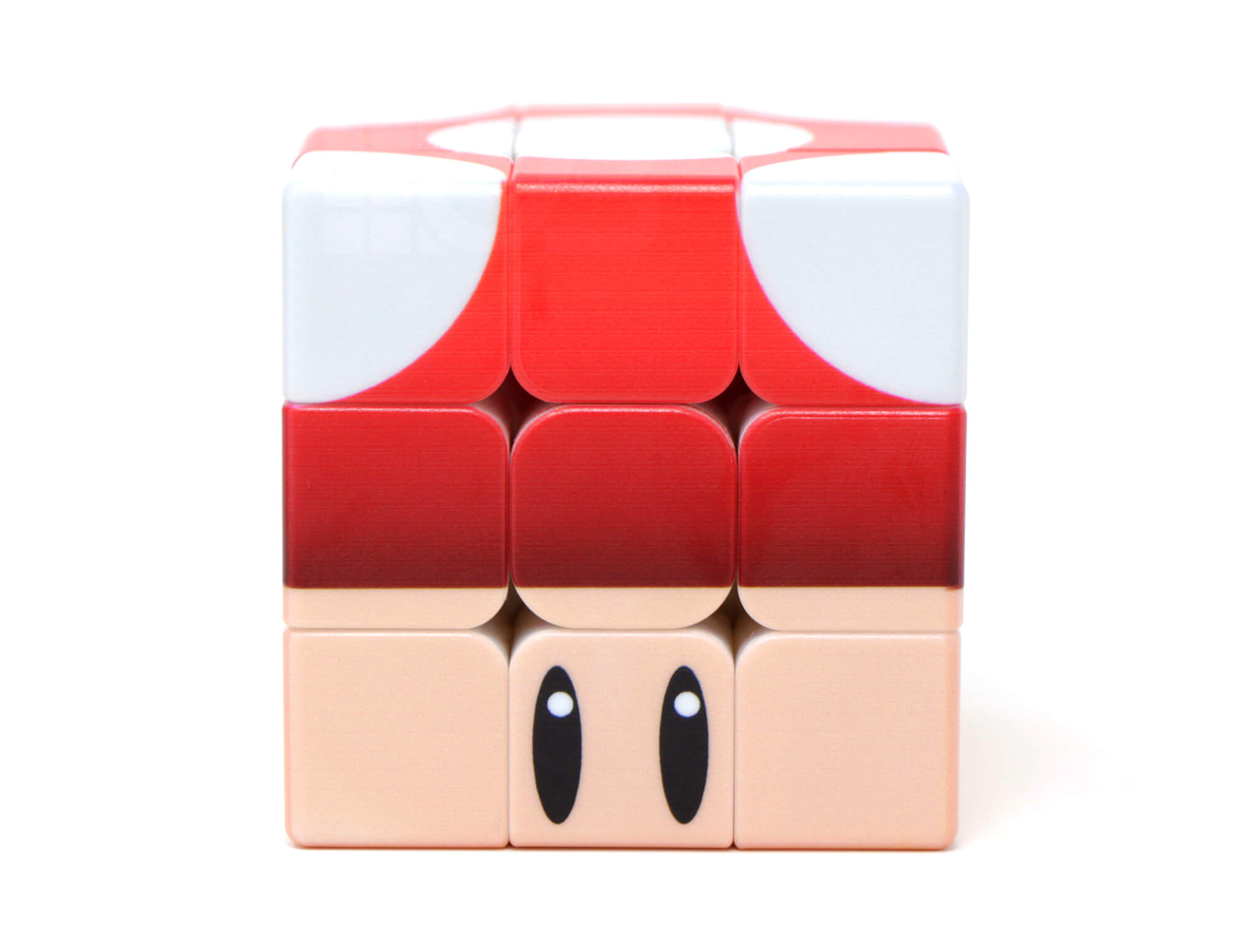 Cubo Mágico 3x3 personalizado com impressão UV do Cogumelo do Mario — vista frontal