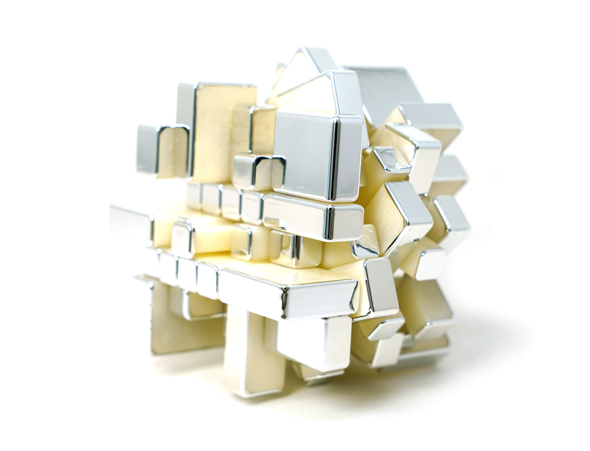 Cubo mágico espelhado 5x5 Diansheng — detalhe do núcleo Ball Core e estrutura interna magnética