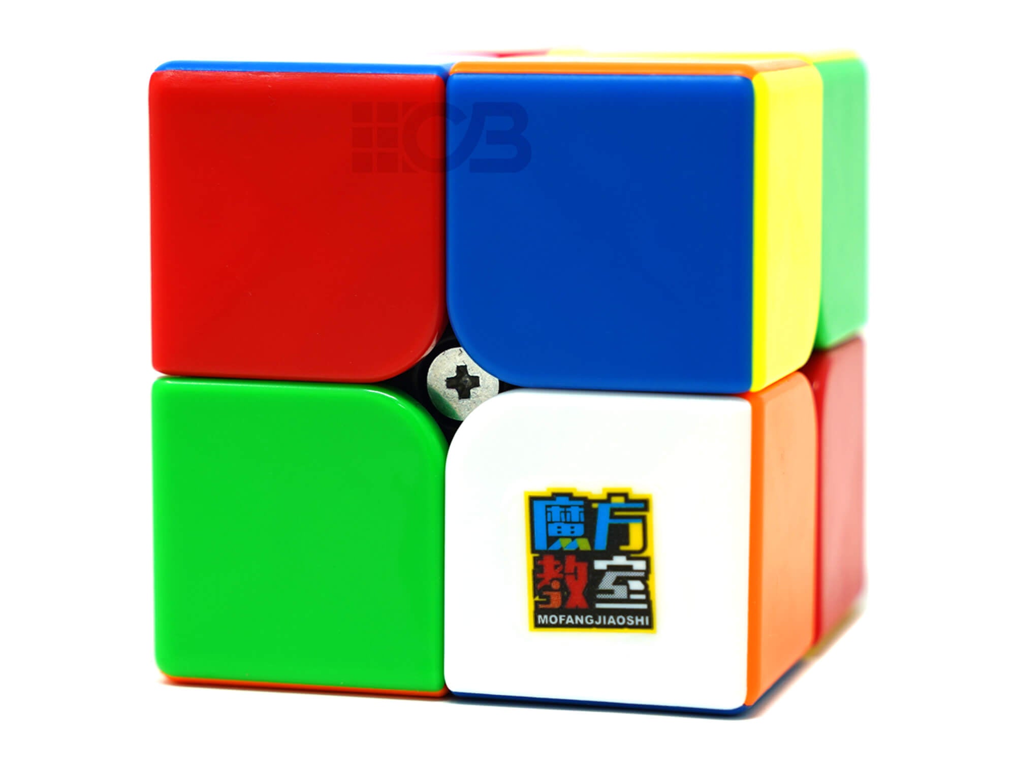 Cubo Mágico 2x2 Meilong Magnético MoYu — ângulo lateral mostrando as peças coloridas